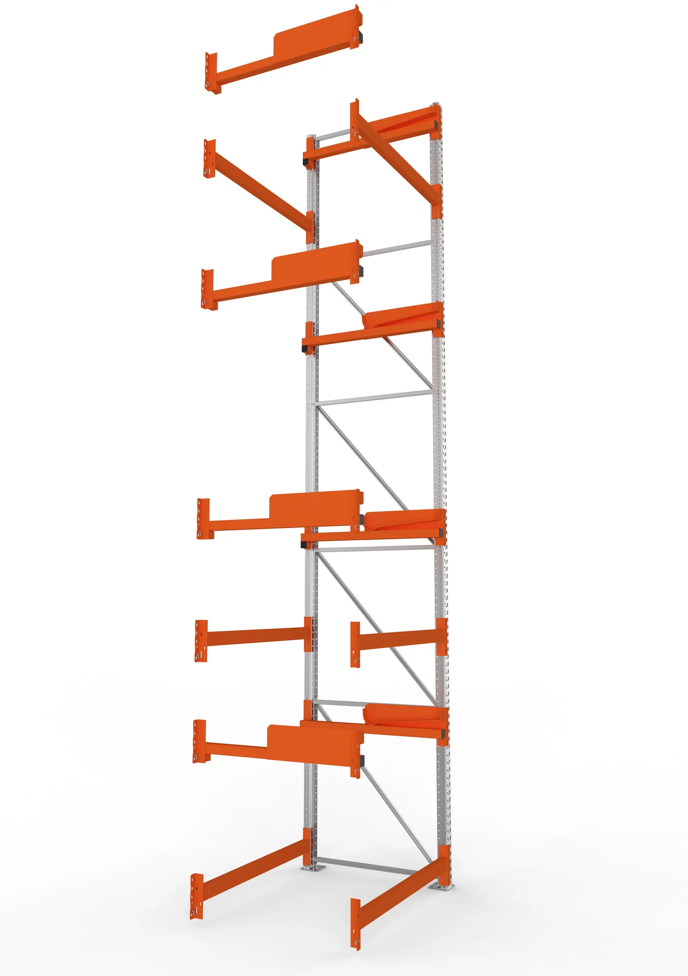 META MULTIPAL | Kabeltrommelregal | Anbauregal | 5500 x 1300 x 1100 mm | Feldlast 5500 kg | 4 Ebenen | Typ 2 | verzinkt