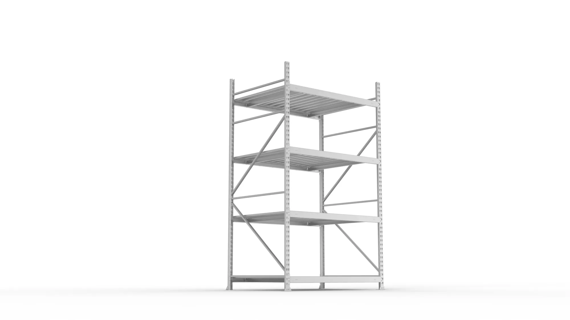 META MINI-RACK Weitspannregal | Grundregal | 2500 x 1400 x 1050 mm | Fachlast 600 kg | Stahlpaneelböden | 4 Ebenen
