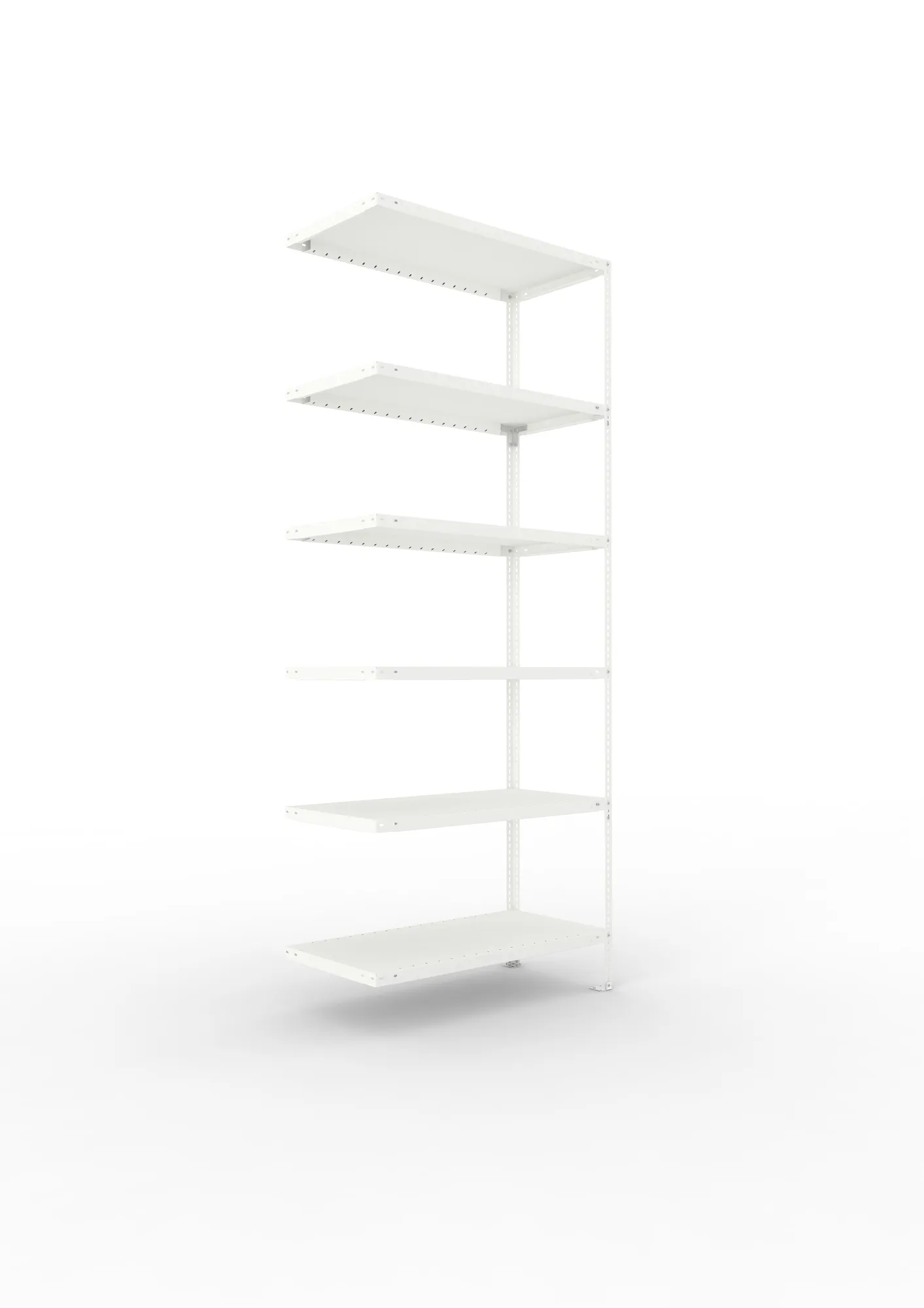 META FIX | Fachbodenregal | Anbauregal | 2500 x 1000 x 500 mm | Fachlast 100 kg | 6 Ebenen | RAL 7035