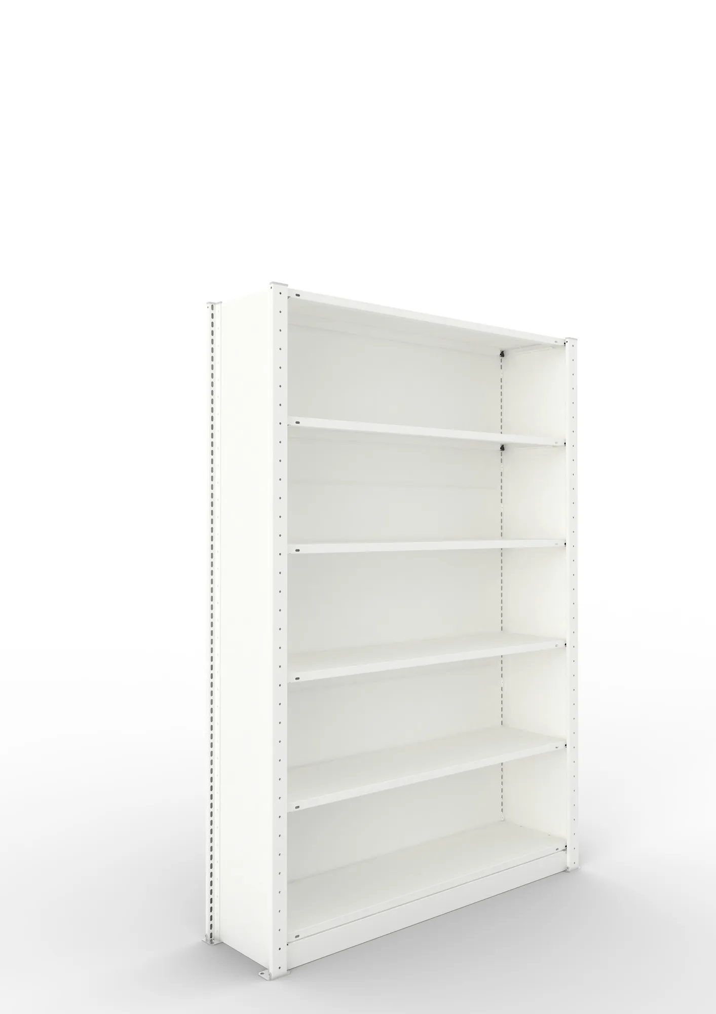 META COMPACT | Büro-Steckregalwand | Grundregal | 1850 x 1250 x 300 mm | Fachlast 80 kg | 5+1 Ebenen | RAL 7035