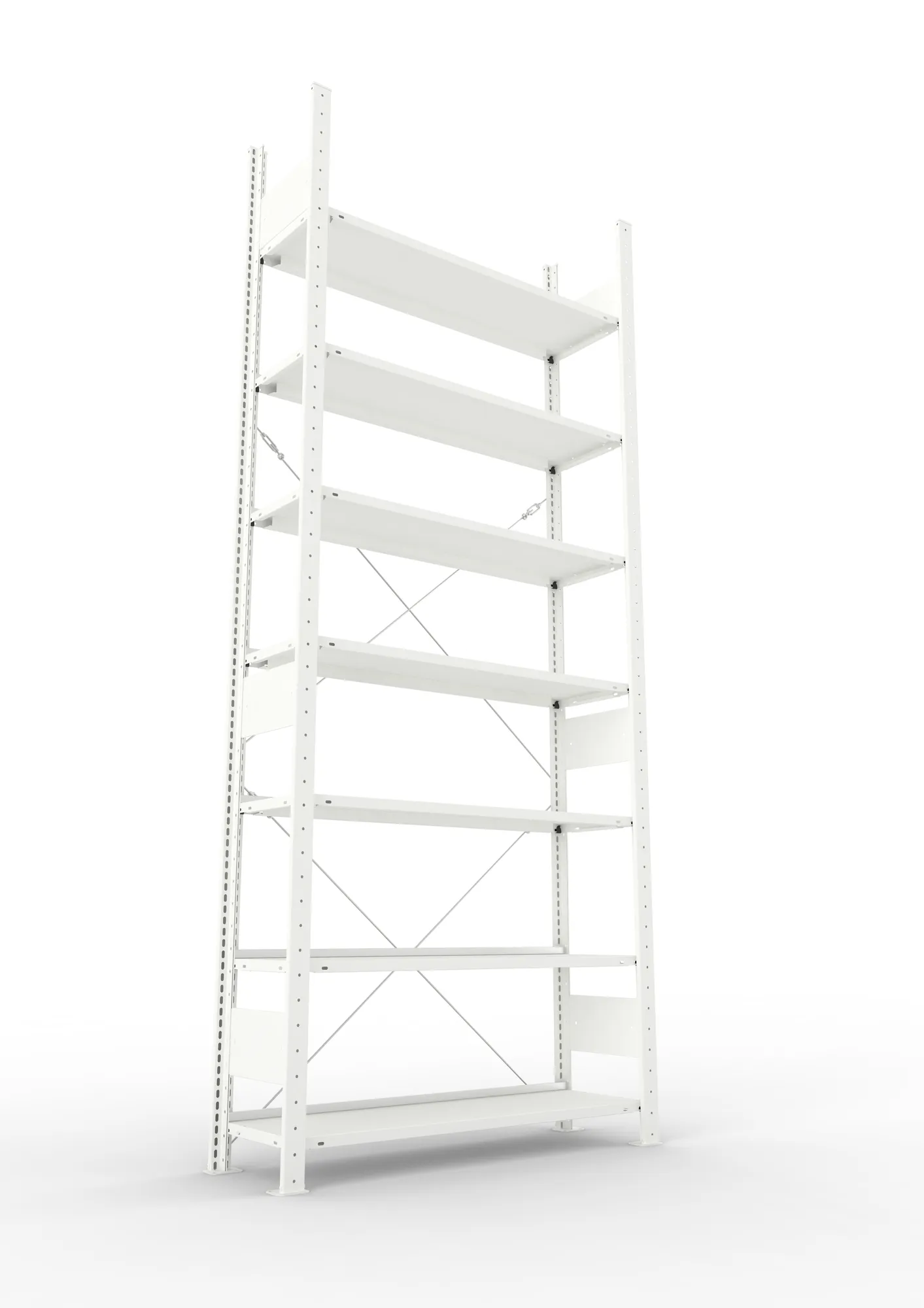 META COMPACT | Büro-Steckregal | Grundregal | 2500 x 1000 x 300 mm | Fachlast 80 kg | 7 Ebenen | RAL 7035