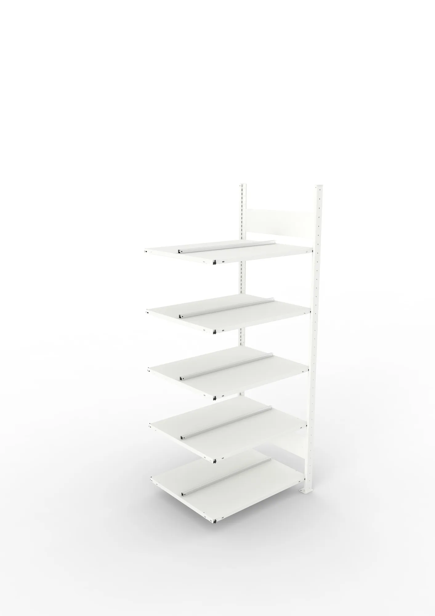META COMPACT | Büro-Steckregal | Anbauregal | 1850 x 750 x 600 mm | Fachlast 100 kg | 5 Ebenen | RAL 7035