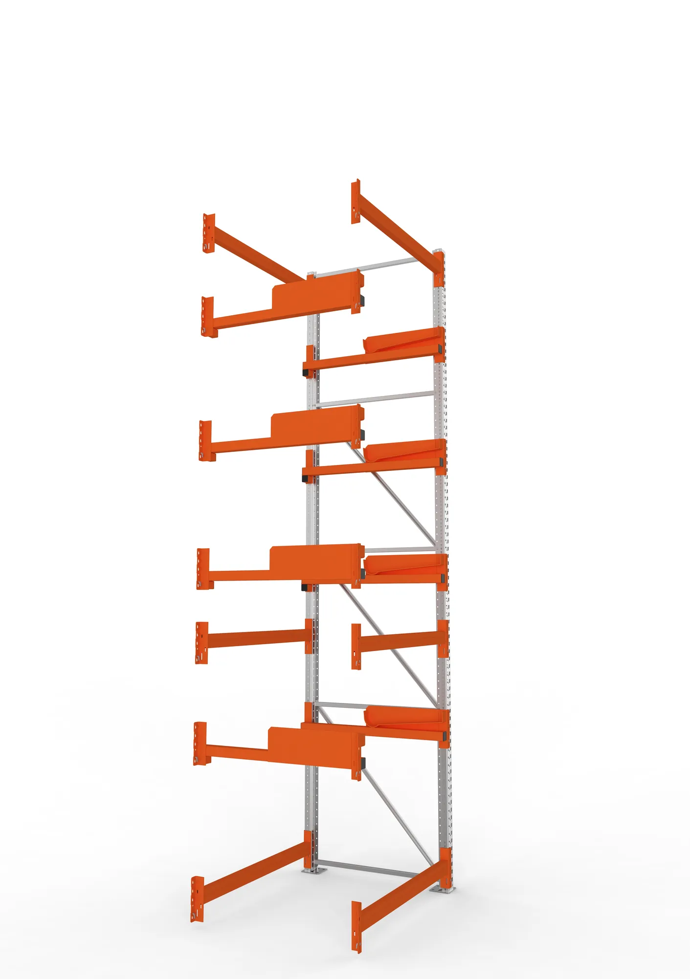 META MULTIPAL | Kabeltrommelregal | Anbauregal | 4400 x 1300 x 1100 mm | Feldlast 5500 kg | 4 Ebenen | Typ 2 | RAL 5010