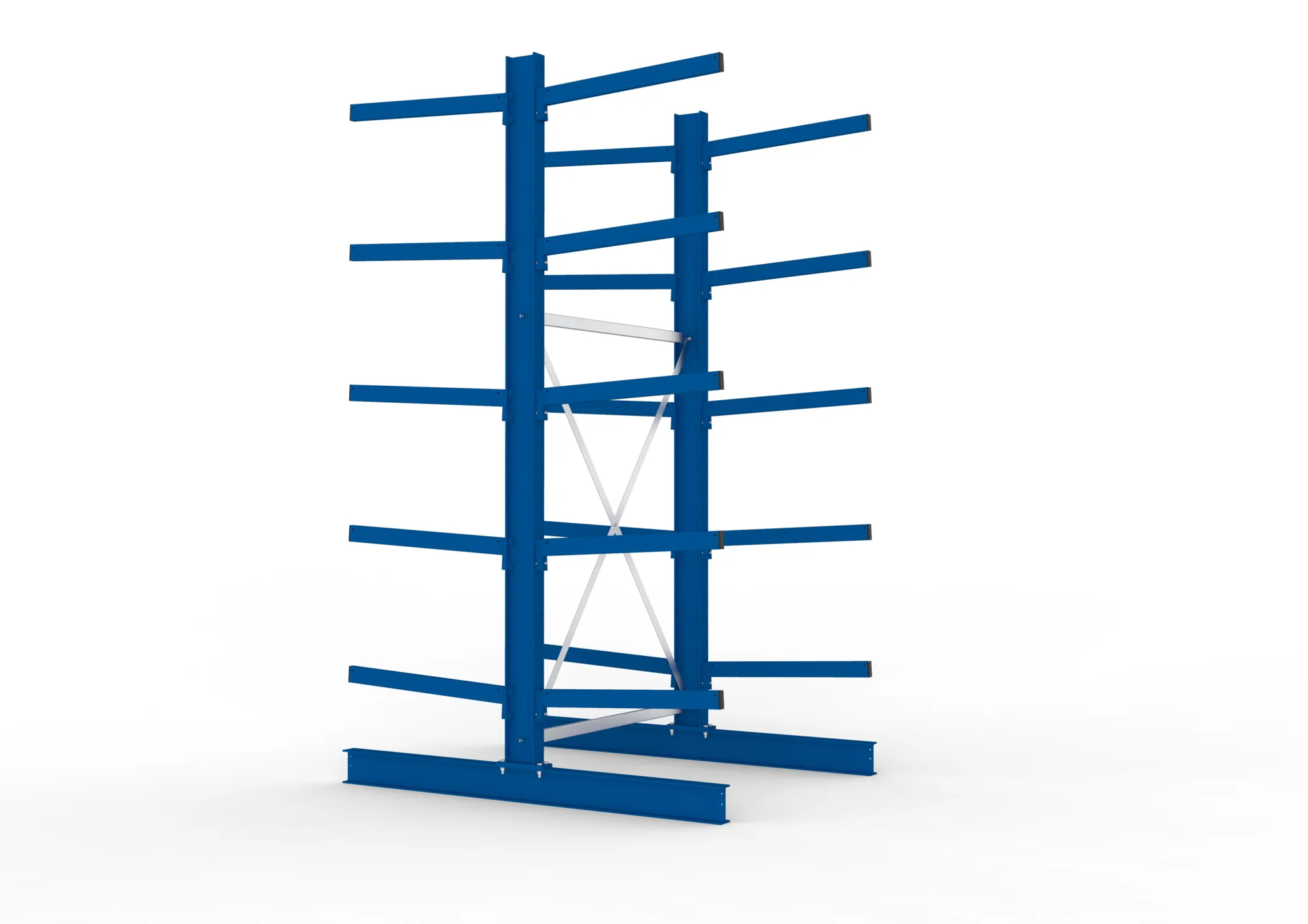 META MULTISTRONG M | Kragarmregal | Grundregal | 3000 x 1300 x 800 mm | Armlast 250 kg | doppelseitig | 5+1 Ebenen