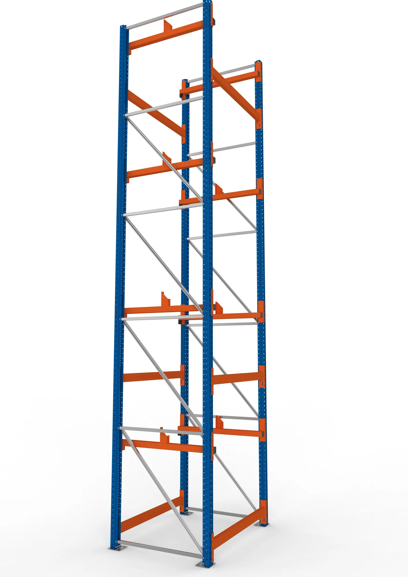 META MULTIPAL | Kabeltrommelregal | Grundregal | 5500 x 1300 x 1100 mm | Feldlast 5500 kg | 2 Ebenen | Typ 1 | RAL 5010