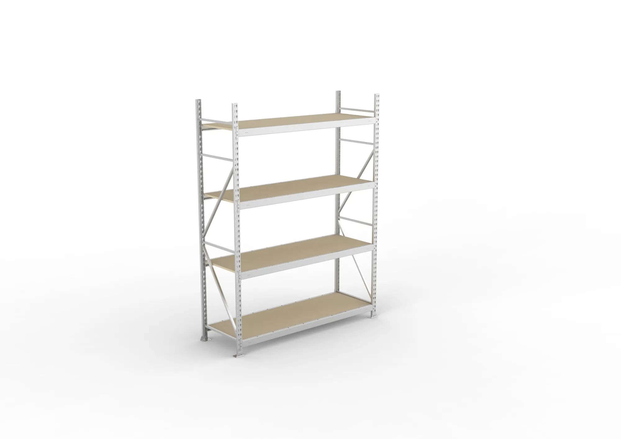 META MINI-RACK Weitspannregal | Grundregal | 2500 x 1800 x 650 mm | Fachlast 600 kg | Spanplattenböden | 4 Ebenen