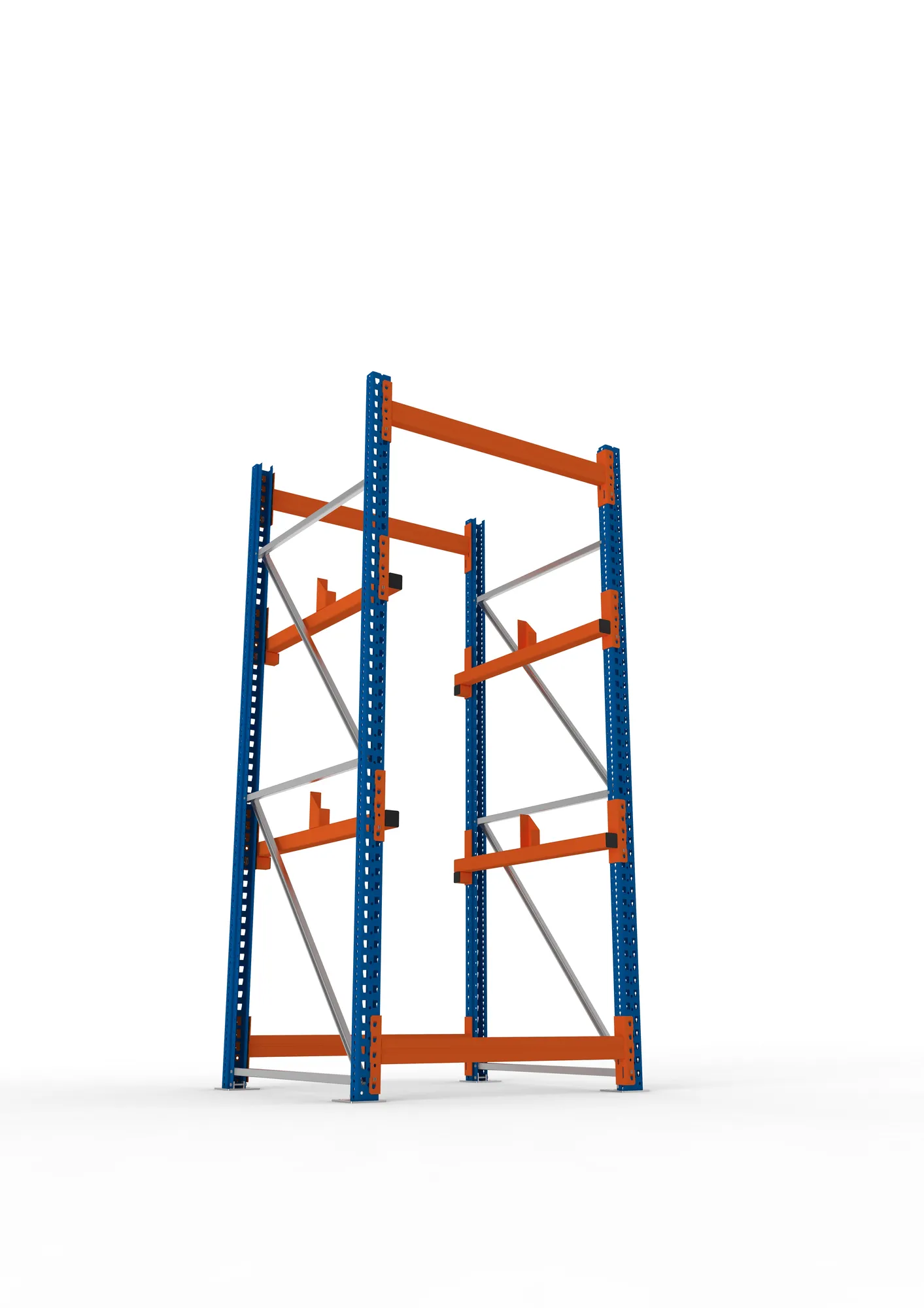 META MULTIPAL | Kabeltrommelregal | Grundregal | 2700 x 1100 x 1100 mm | Feldlast 4000 kg | 2 Ebenen | Typ 1 | RAL 5010