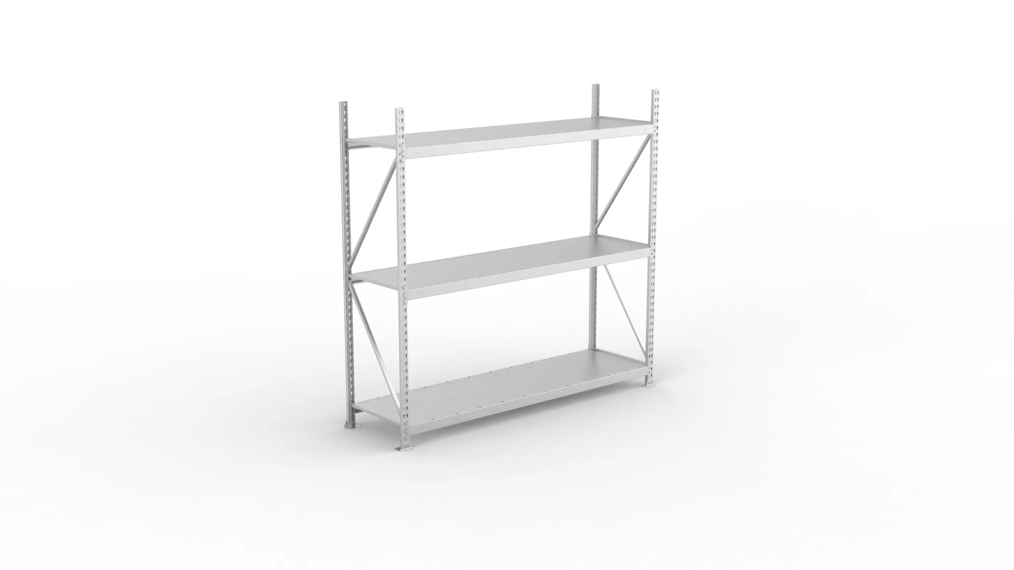 META MINI-RACK Weitspannregal | Grundregal | 2200 x 2200 x 650 mm | Fachlast 600 kg | Stahlpaneelböden | 3 Ebenen