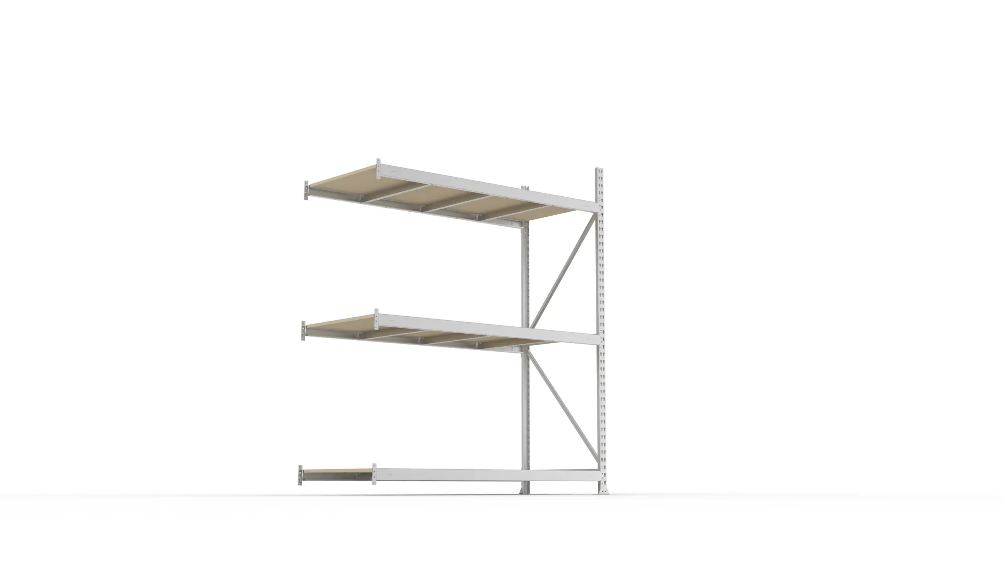 META MINI-RACK Weitspannregal | Anbauregal | 2200 x 1800 x 800 mm | Fachlast 600 kg | Spanplattenböden | 3 Ebenen
