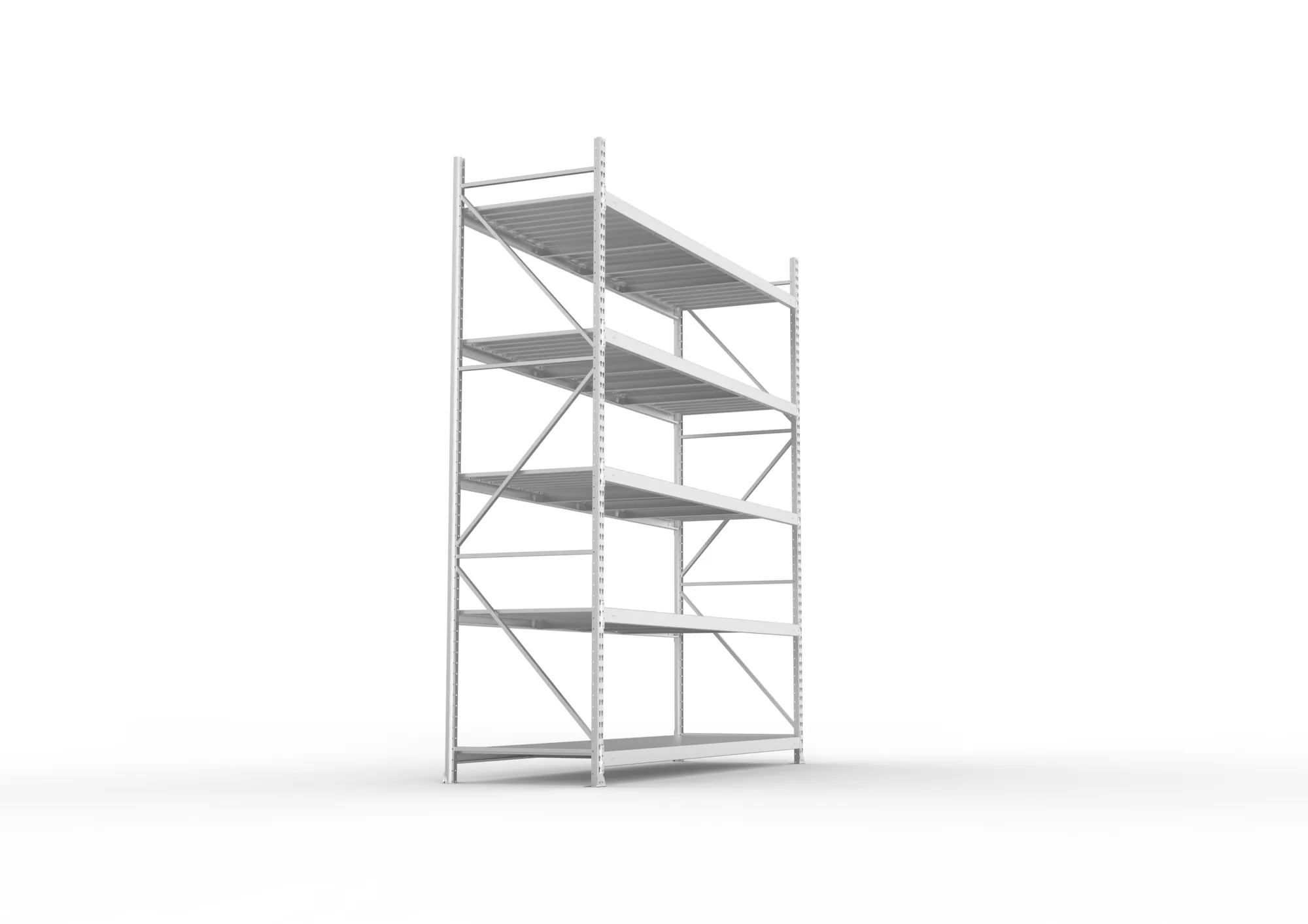 META MINI-RACK Weitspannregal | Grundregal | 3000 x 2600 x 800 mm | Fachlast 490 kg | Stahlpaneelböden | 5 Ebenen