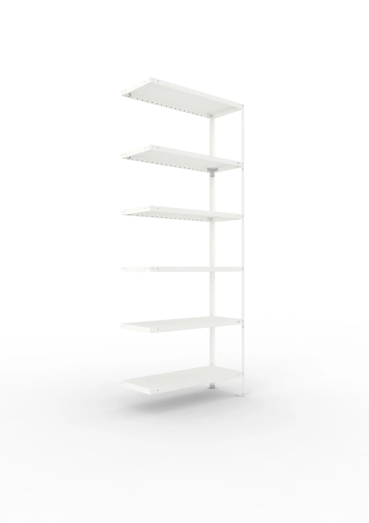 META FIX | Fachbodenregal | Anbauregal | 2500 x 1000 x 400 mm | Fachlast 100 kg | 6 Ebenen | RAL 7035