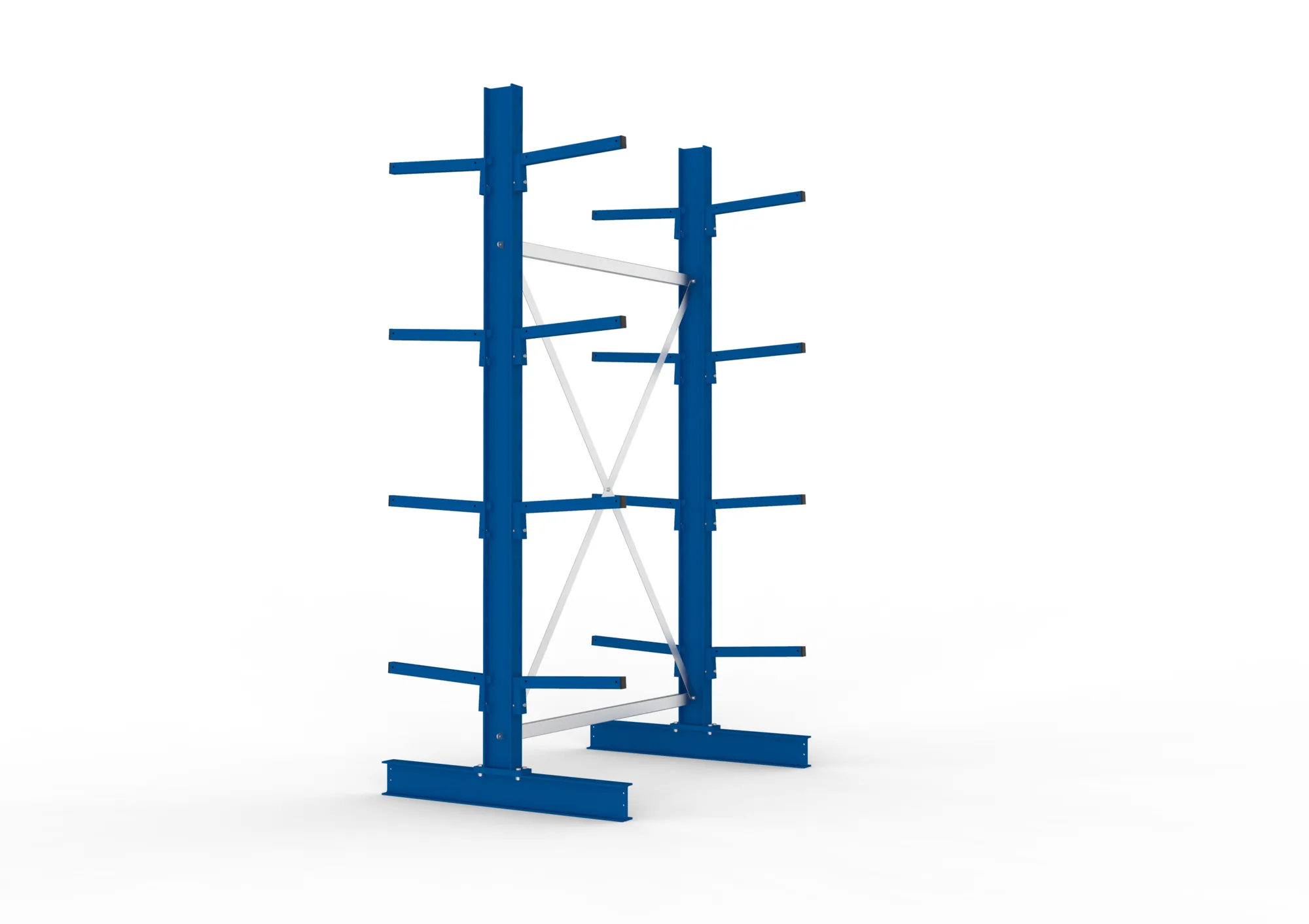 META MULTISTRONG L | Kragarmregal | Grundregal | 2500 x 1300 x 400 mm | Armlast 220 kg | doppelseitig | 4+1 Ebenen
