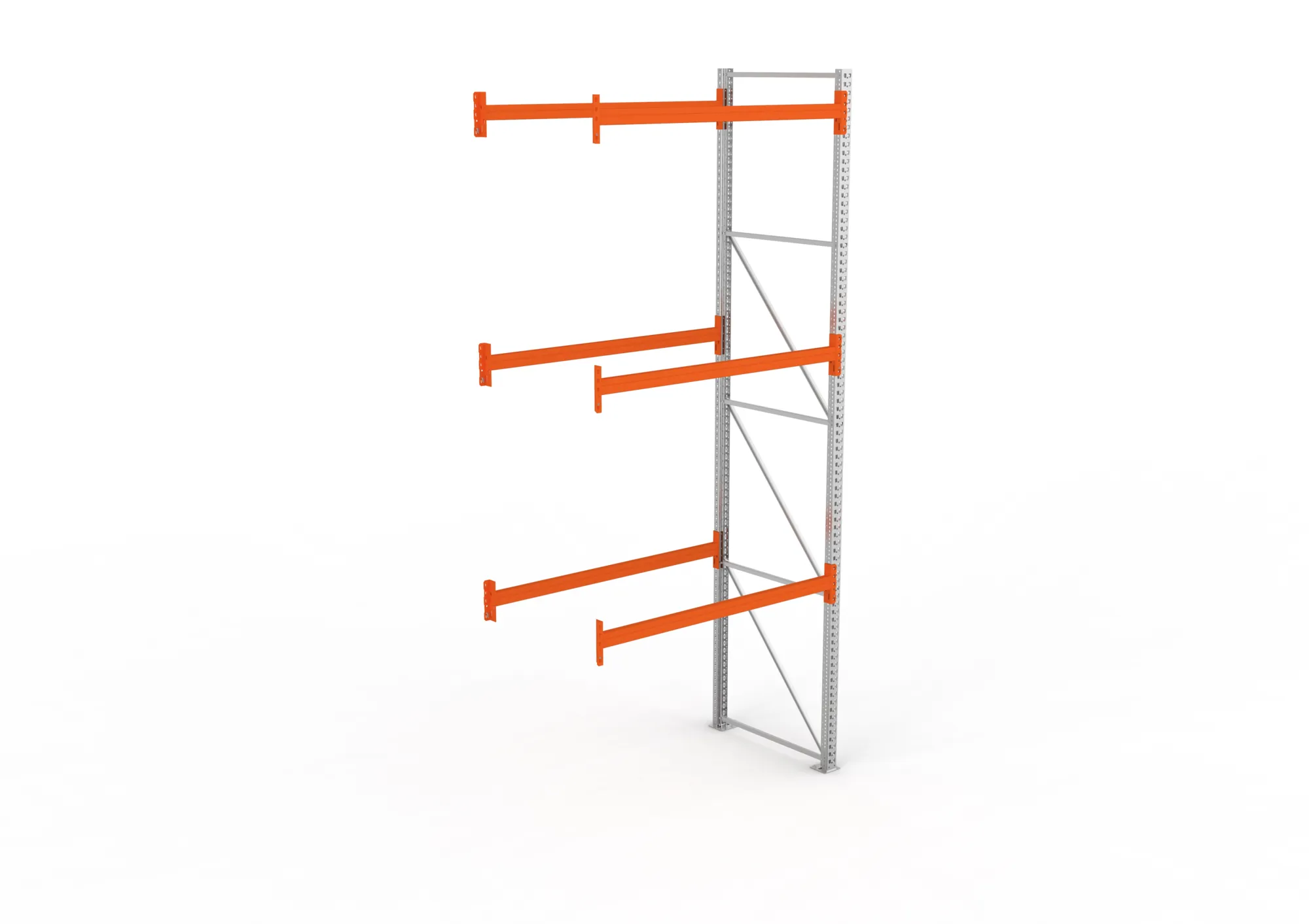 META MULTIPAL | Palettenregal | Anbauregal | 4400 x 1825 x 1100 mm | Fachlast 1100 kg | 4 Ebenen | 8 Paletten | verzinkt