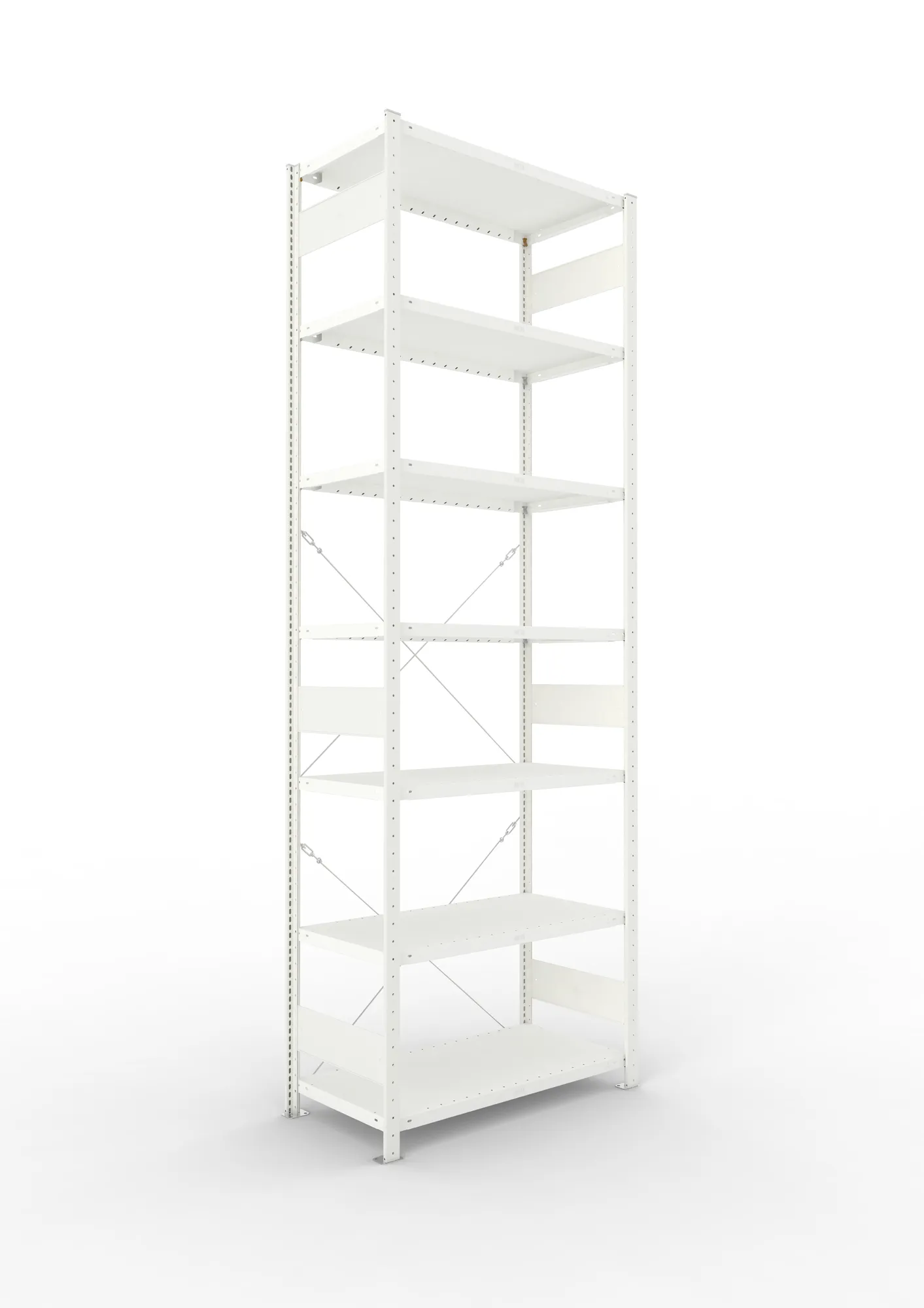 META CLIP | Fachbodenregal | Grundregal | 3000 x 1000 x 500 mm | Fachlast 100 kg | 6+1 Ebenen | RAL 7035