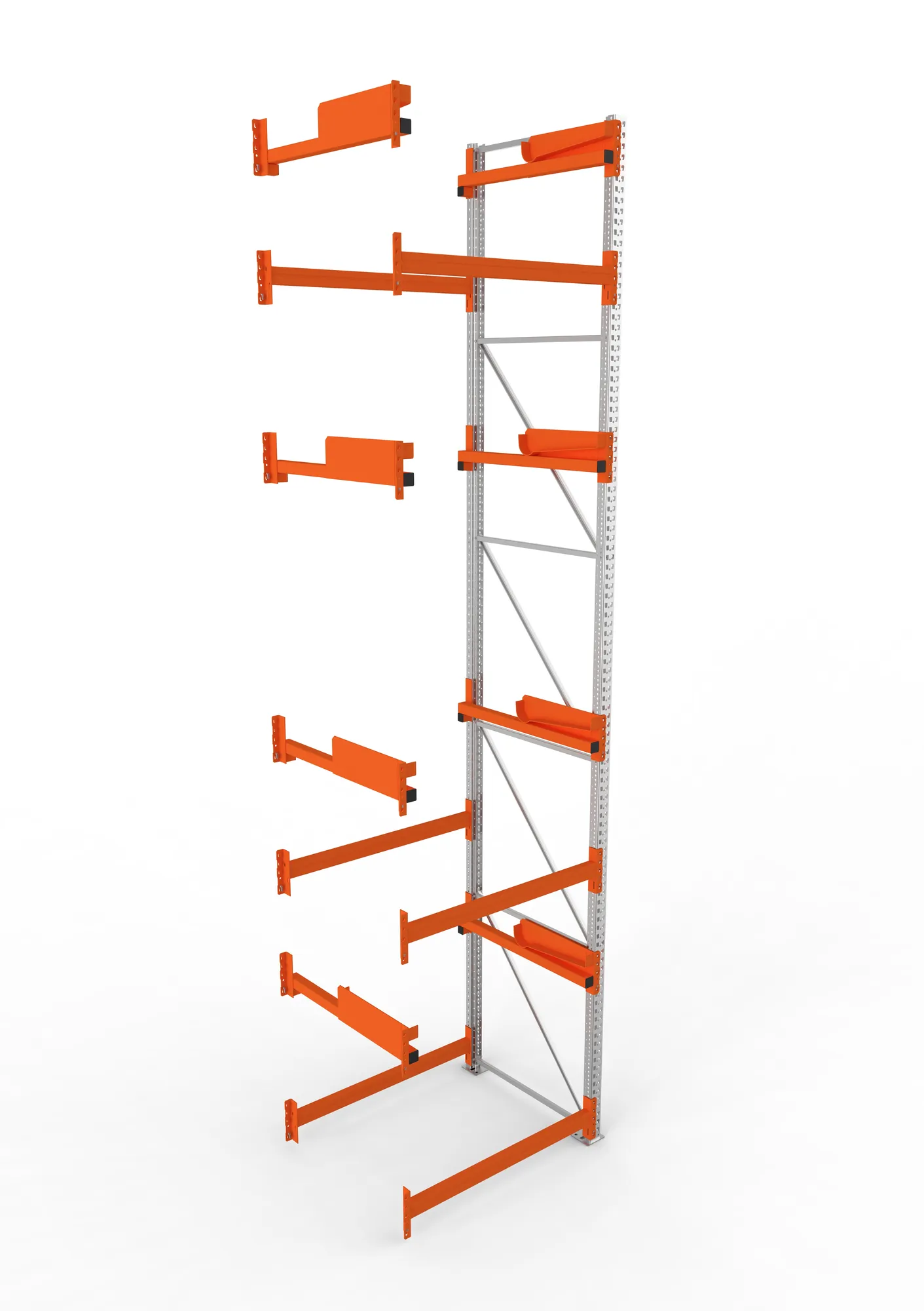 META MULTIPAL | Kabeltrommelregal | Anbauregal | 5500 x 1300 x 1100 mm | Feldlast 5500 kg | 4 Ebenen | Typ 2 | RAL 5010