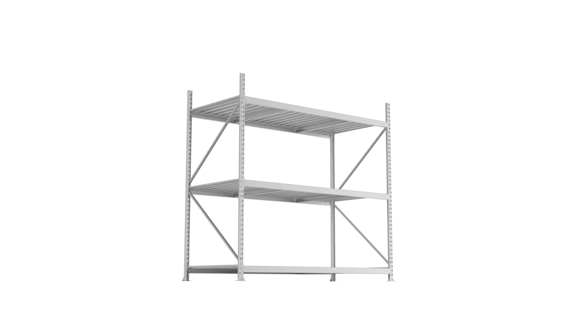 META MINI-RACK Weitspannregal | Grundregal | 2200 x 2200 x 1050 mm | Fachlast 600 kg | Stahlpaneelböden | 3 Ebenen