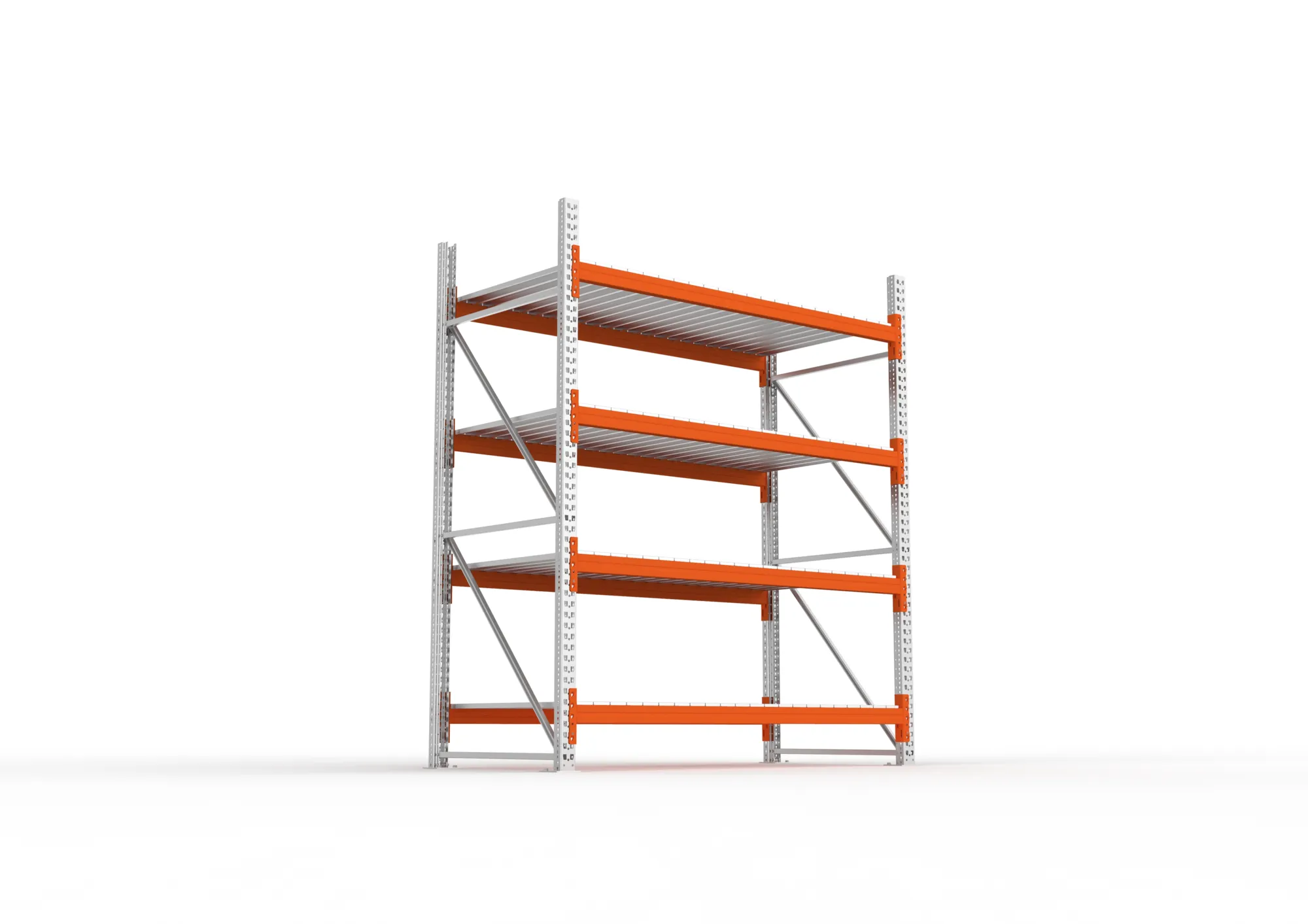 META MULTIPAL | Großfachregal | Grundregal | 2700 x 2225 x 1100 mm | Fachlast 1900 kg | 4 Ebenen | Stahlpaneele | verzinkt