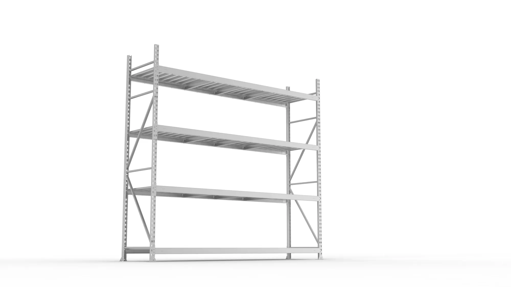 META MINI-RACK Weitspannregal | Grundregal | 2500 x 2600 x 650 mm | Fachlast 490 kg | Stahlpaneelböden | 4 Ebenen
