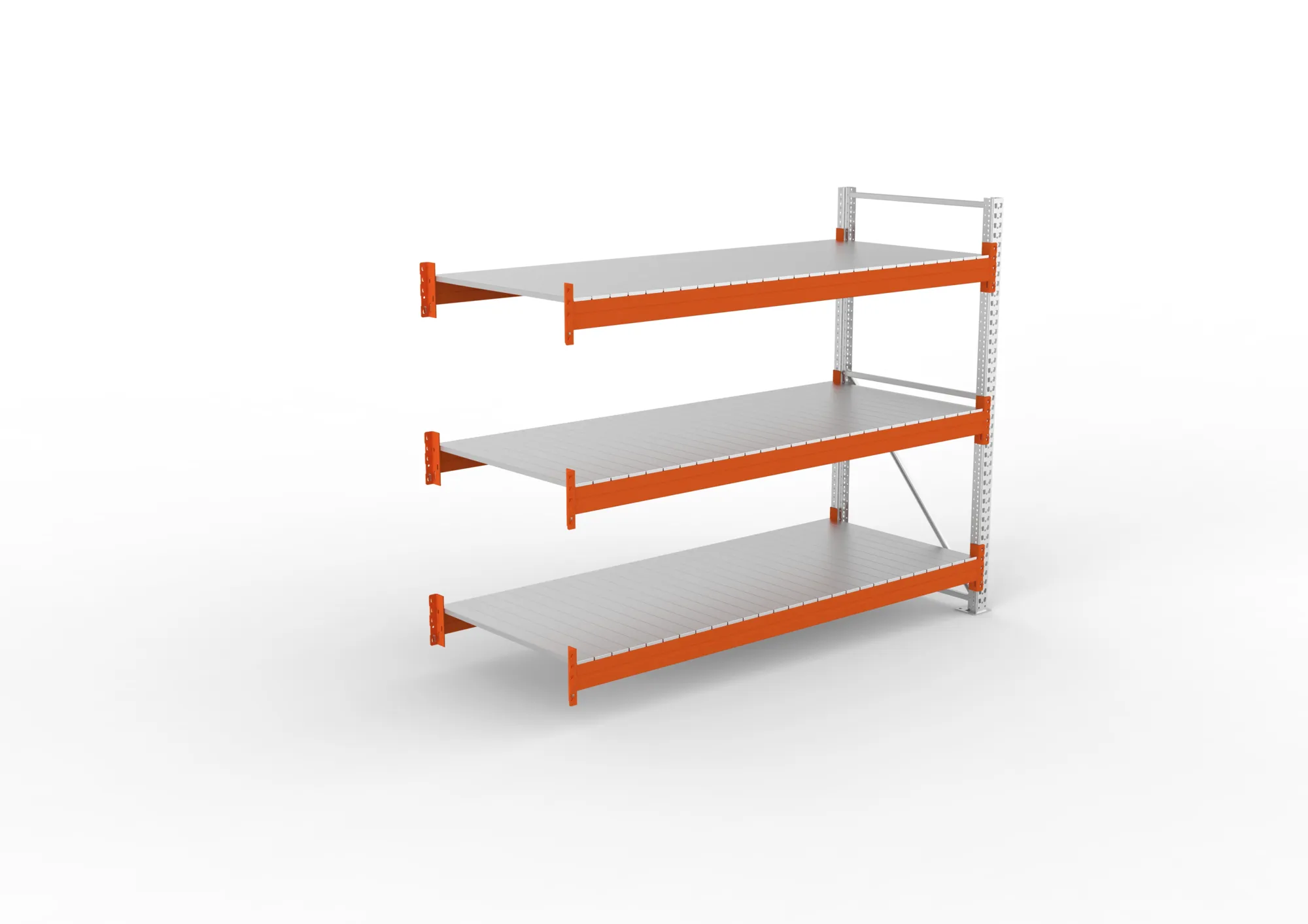META MULTIPAL | Großfachregal | Anbauregal | 2200 x 2700 x 1100 mm | Fachlast 2400 kg | 3 Ebenen | Stahlpaneele | verzinkt