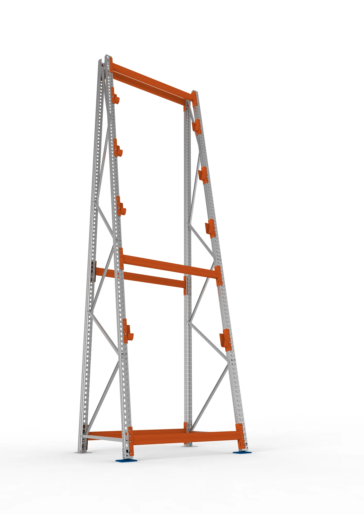 META MULTIPAL | Kabeltrommelregal | Grundregal | 4900 x 1300 x 1100 mm | Feldlast 3000 kg | 4 Ebenen | Typ 3/A-Ständer | verzinkt