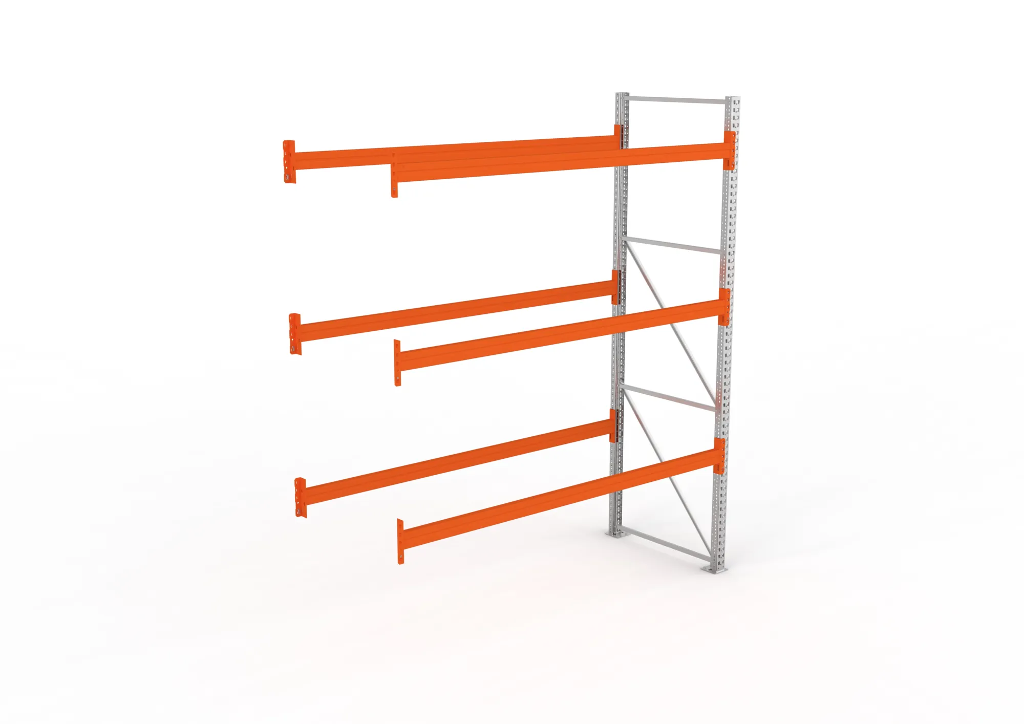 META MULTIPAL | Palettenregal | Anbauregal | 3300 x 2700 x 1100 mm | Fachlast 790 kg | 4 Ebenen | 12 Paletten | verzinkt
