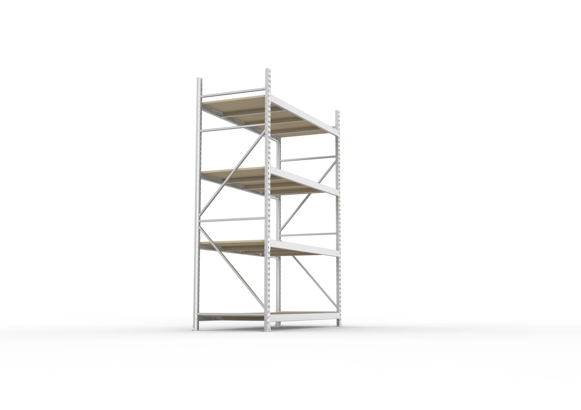 META MINI-RACK Weitspannregal | Grundregal | 2500 x 1800 x 800 mm | Fachlast 600 kg | Spanplattenböden | 4 Ebenen