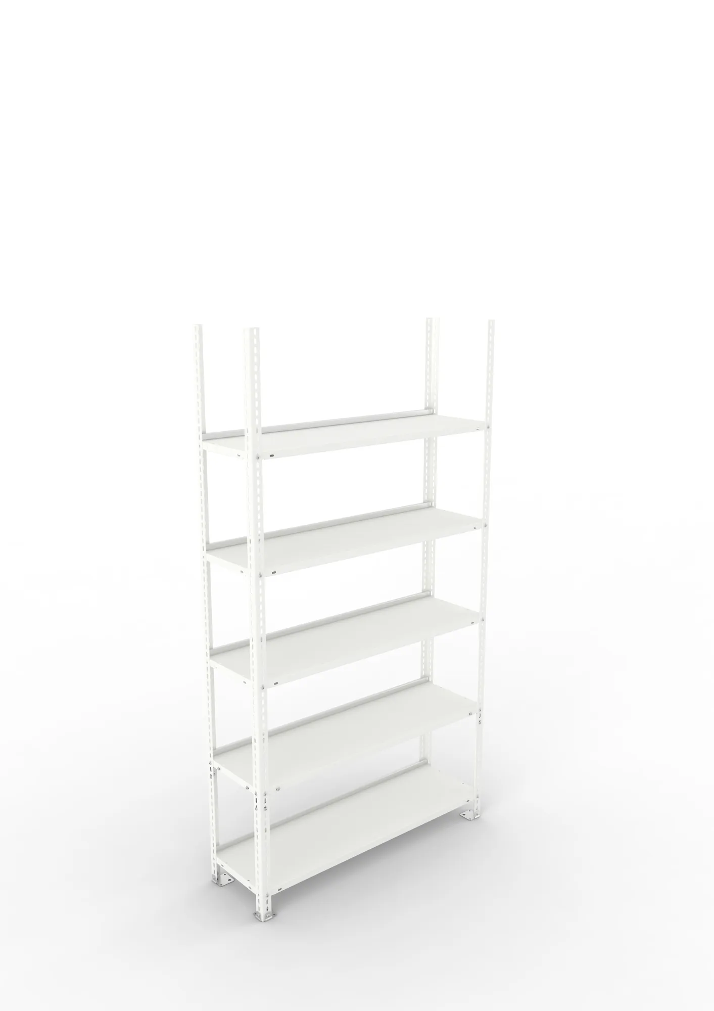 META FIX COMPACT | Büro-Schraubregal | Grundregal | 1850 x 1000 x 300 mm | Fachlast 80 kg | 5 Ebenen | RAL 7035