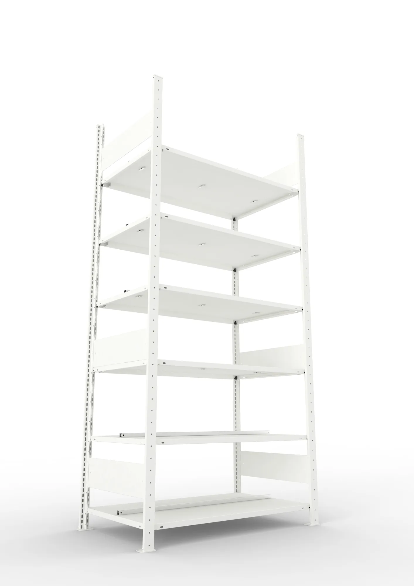 META COMPACT | Büro-Steckregal | Grundregal | 2200 x 1000 x 600 mm | Fachlast 100 kg | 6 Ebenen | RAL 7035