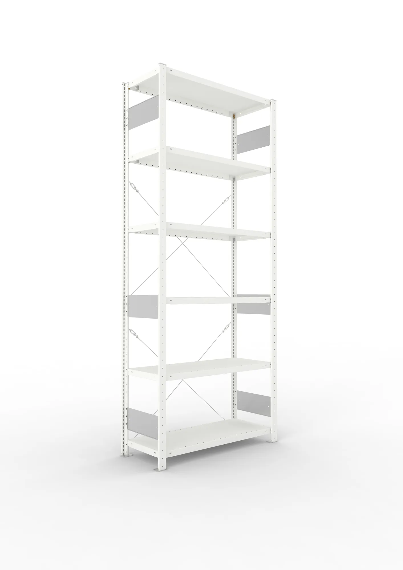 META CLIP S3 | Fachbodenregal | Grundregal | 2500 x 1000 x 400 mm | Fachlast 100 kg | 5+1 Ebenen | RAL 7035
