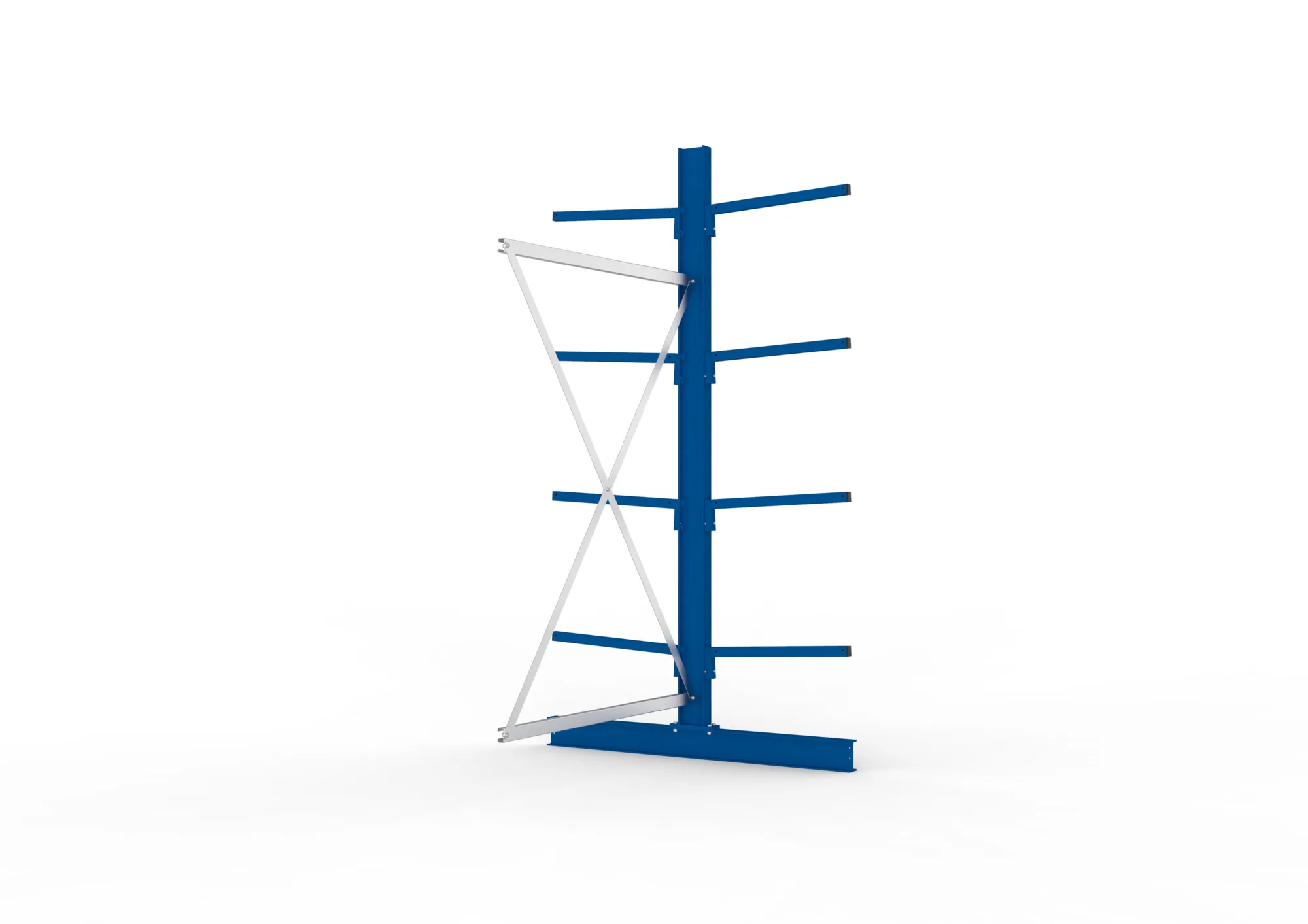META MULTISTRONG L | Kragarmregal | Anbauregal | 2500 x 1300 x 600 mm | Armlast 140 kg | doppelseitig | 4+1 Ebenen