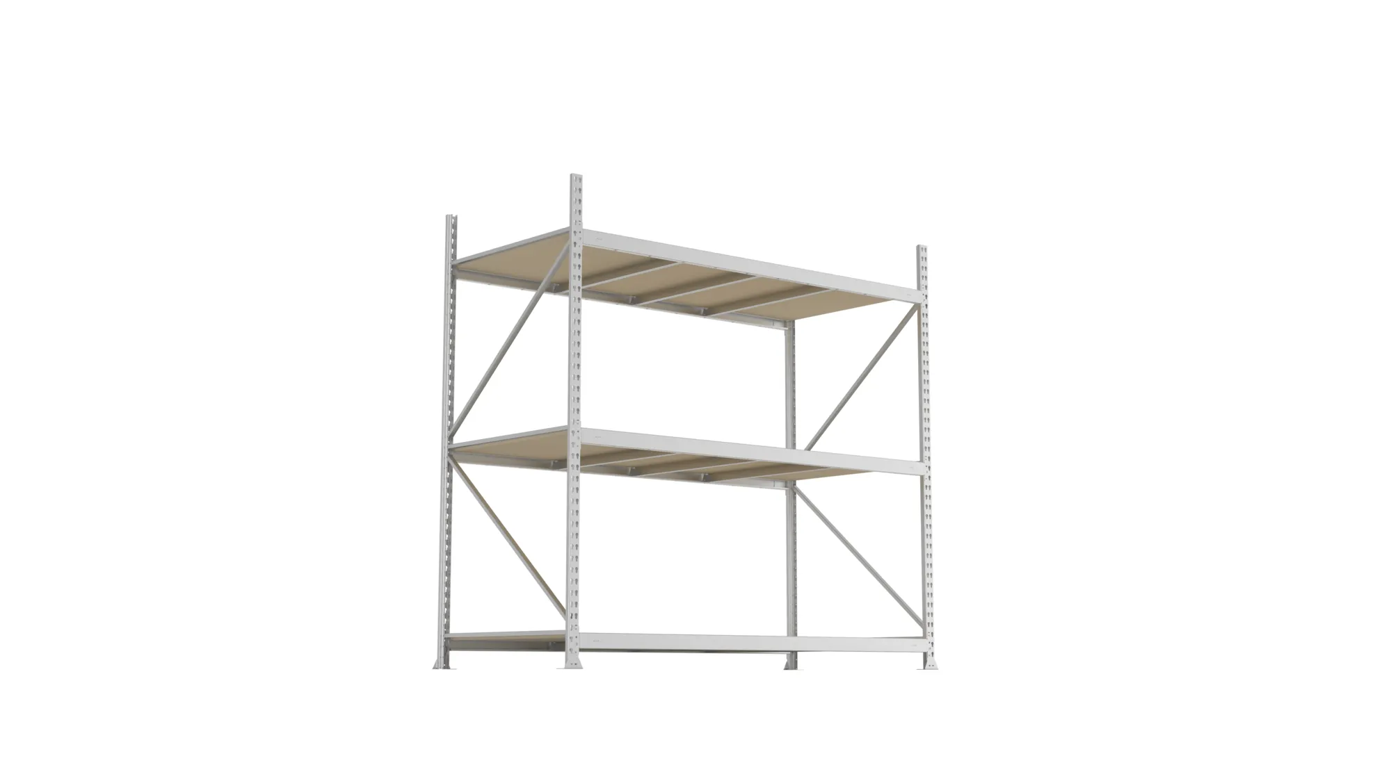 META MINI-RACK Weitspannregal | Grundregal | 2200 x 2200 x 1050 mm | Fachlast 600 kg | Spanplattenböden | 3 Ebenen