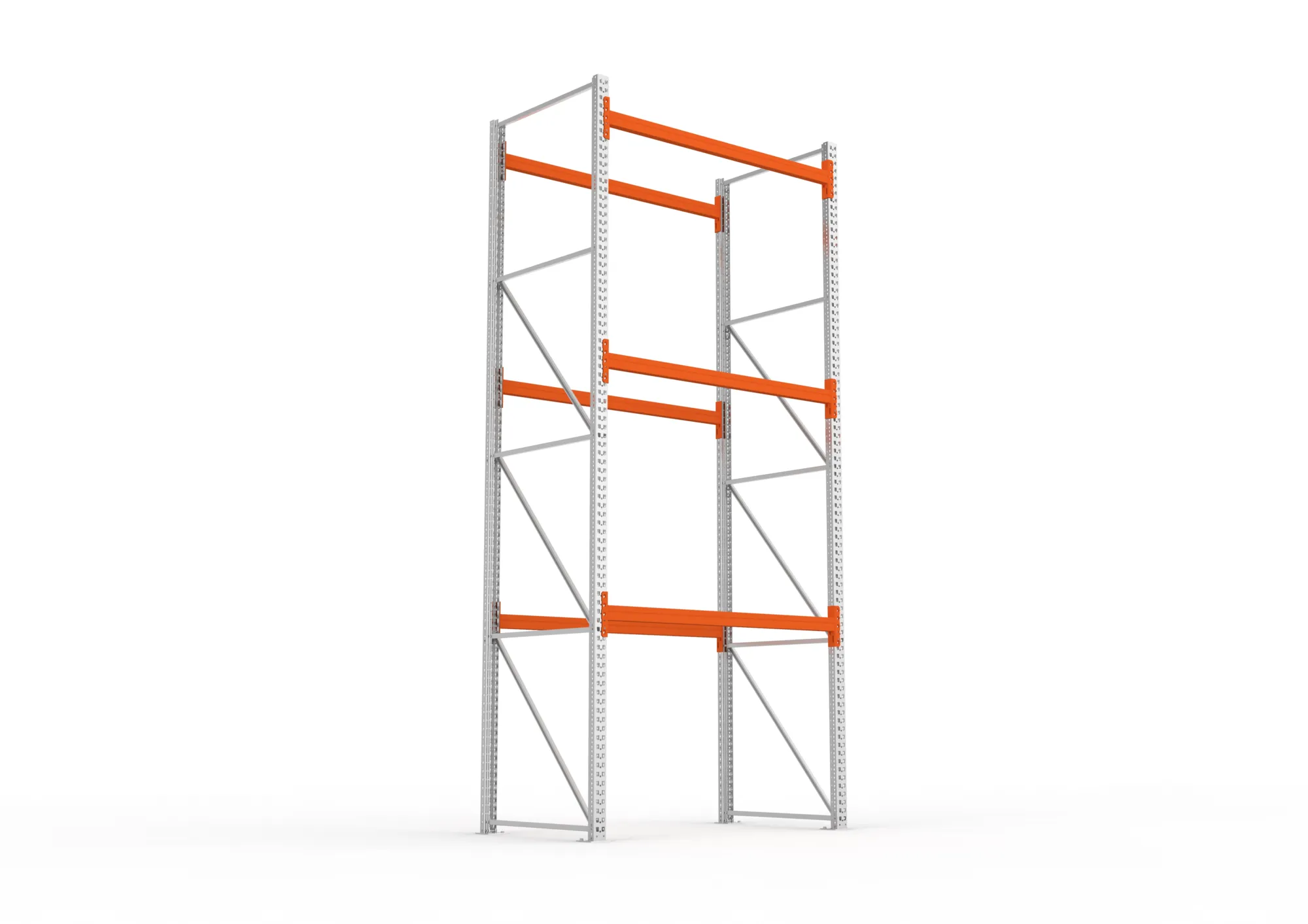 META MULTIPAL | Palettenregal | Grundregal | 4400 x 1825 x 1100 mm | Fachlast 1100 kg | 4 Ebenen | 8 Paletten | verzinkt
