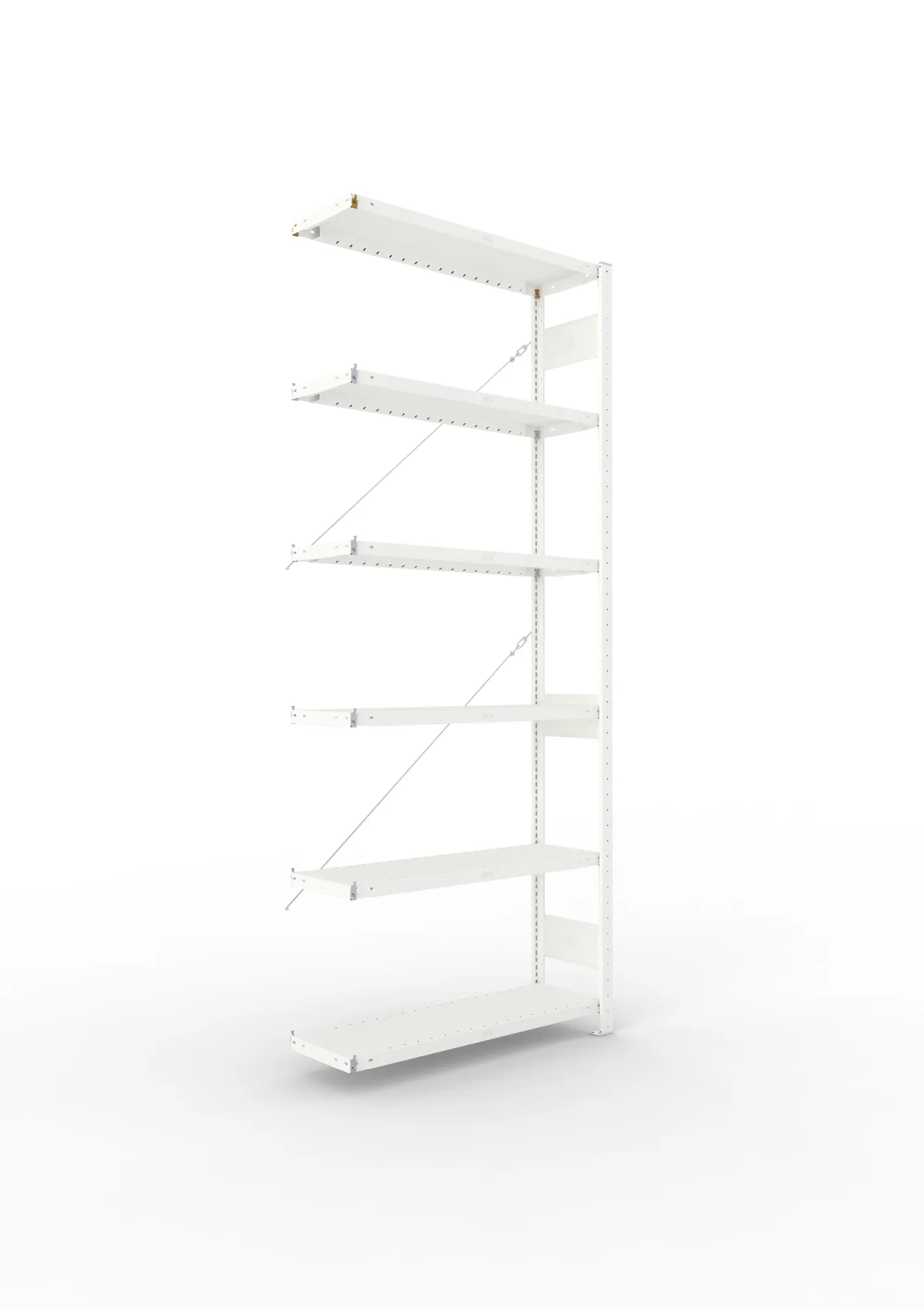 META CLIP | Fachbodenregal | Anbauregal | 2500 x 1000 x 300 mm | Fachlast 100 kg | 5+1 Ebenen | RAL 7035