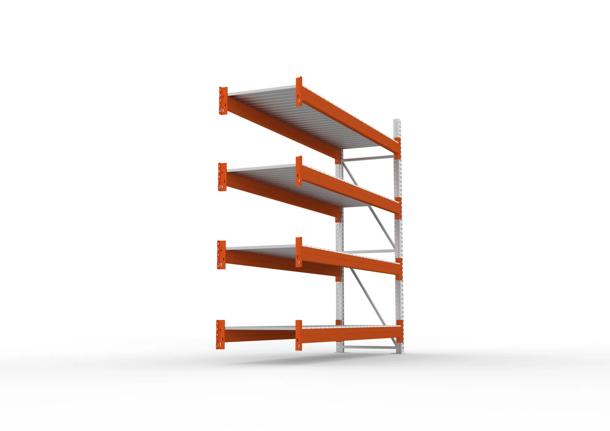 META MULTIPAL | Großfachregal | Anbauregal | 2700 x 2700 x 800 mm | Fachlast 2400 kg | 4 Ebenen | Stahlpaneele | verzinkt