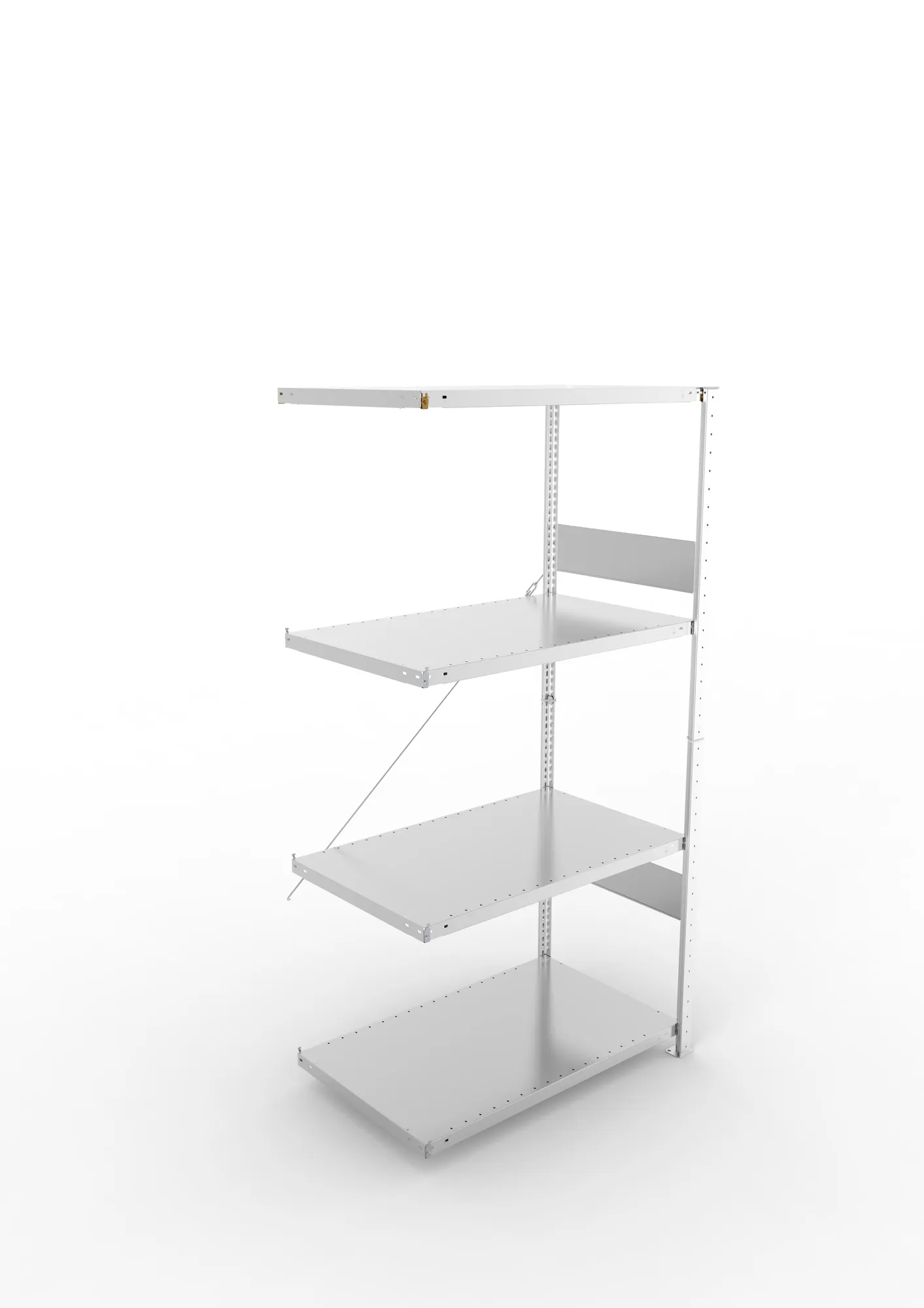 META CLIP SPLIT | Fachbodenregal | Anbauregal | 2000 x 1000 x 600 mm | Fachlast 100 kg | 3+1 Ebenen | verzinkt