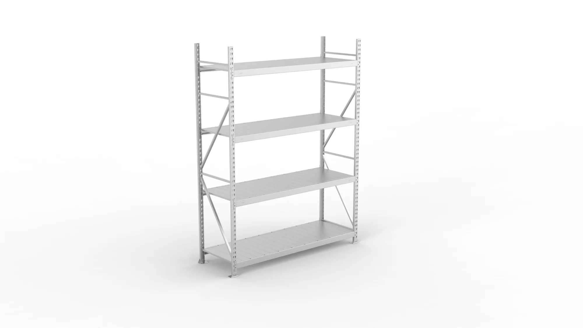 META MINI-RACK Weitspannregal | Grundregal | 2500 x 1800 x 650 mm | Fachlast 600 kg | Stahlpaneelböden | 4 Ebenen
