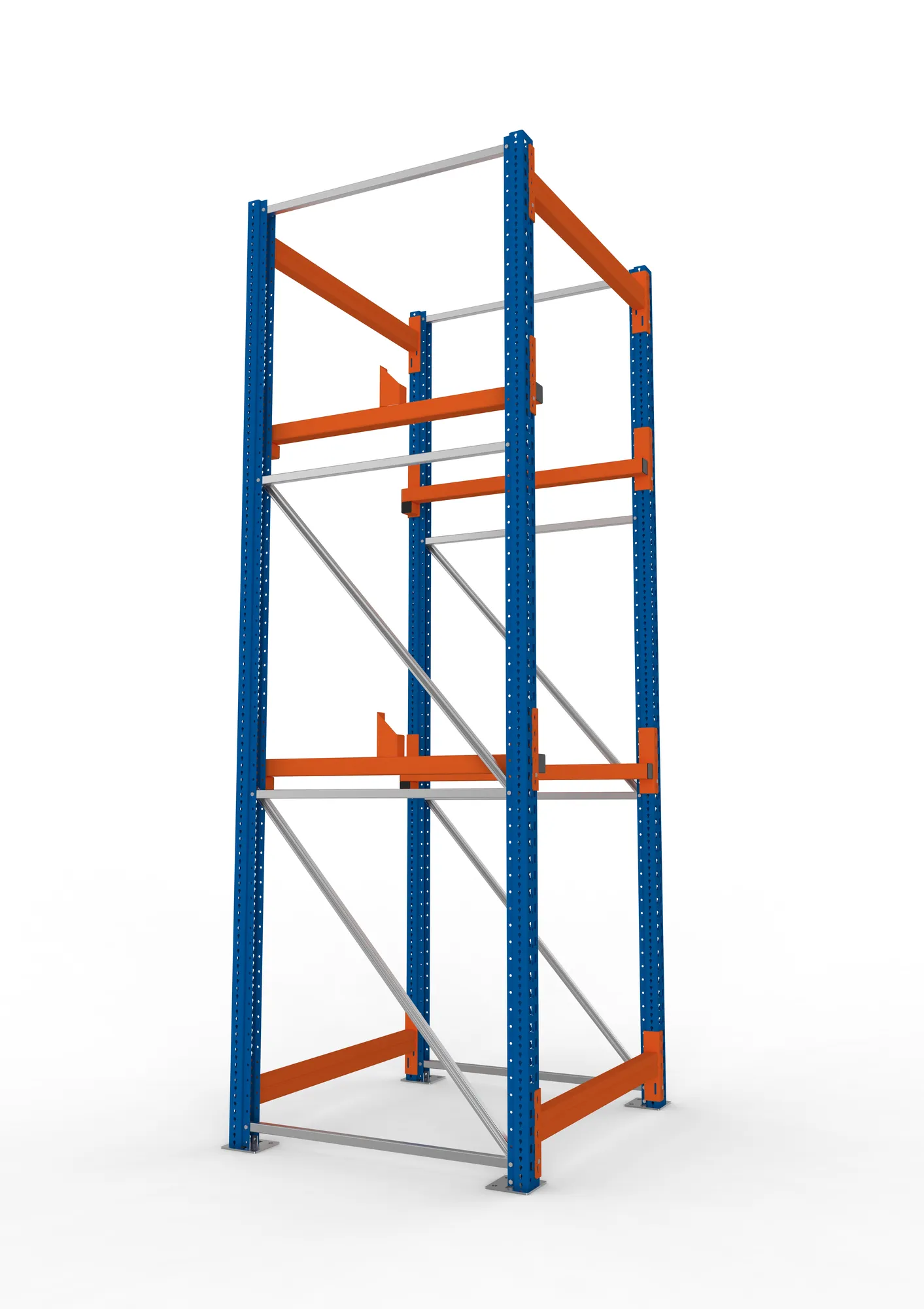 META MULTIPAL | Kabeltrommelregal | Grundregal | 3300 x 1100 x 1100 mm | Feldlast 4000 kg | 2 Ebenen | Typ 1 | RAL 5010
