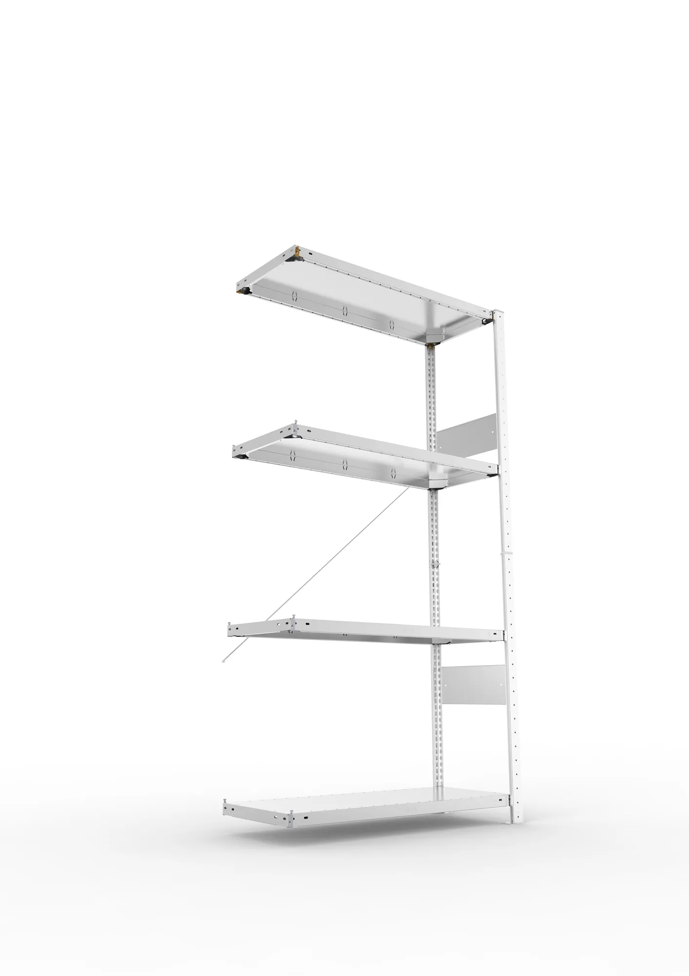 META CLIP SPLIT | Fachbodenregal | Anbauregal | 2000 x 1000 x 400 mm | Fachlast 150 kg | 3+1 Ebenen | verzinkt