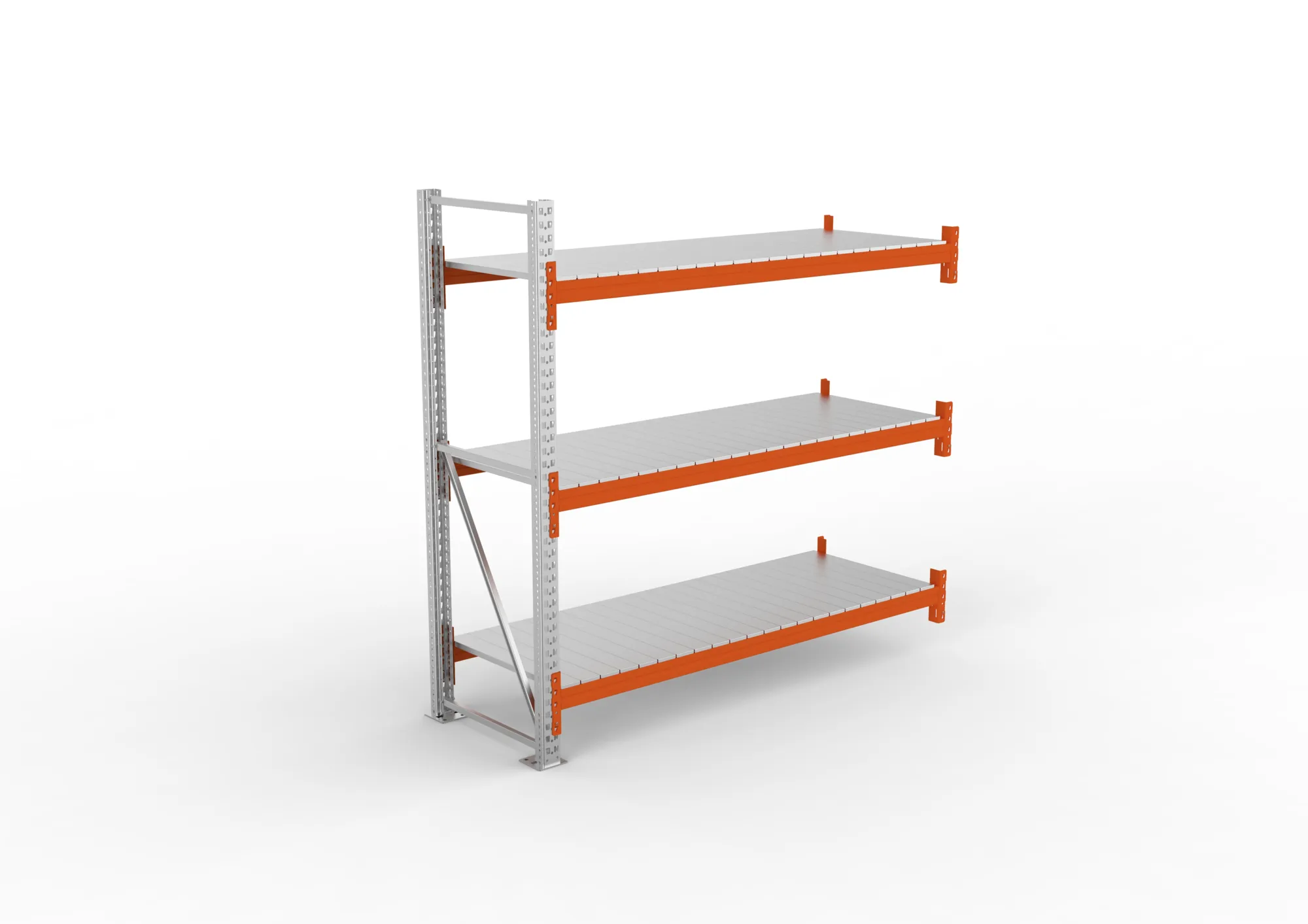 META MULTIPAL | Großfachregal | Anbauregal | 2200 x 2225 x 800 mm | Fachlast 1900 kg | 3 Ebenen | Stahlpaneele | verzinkt