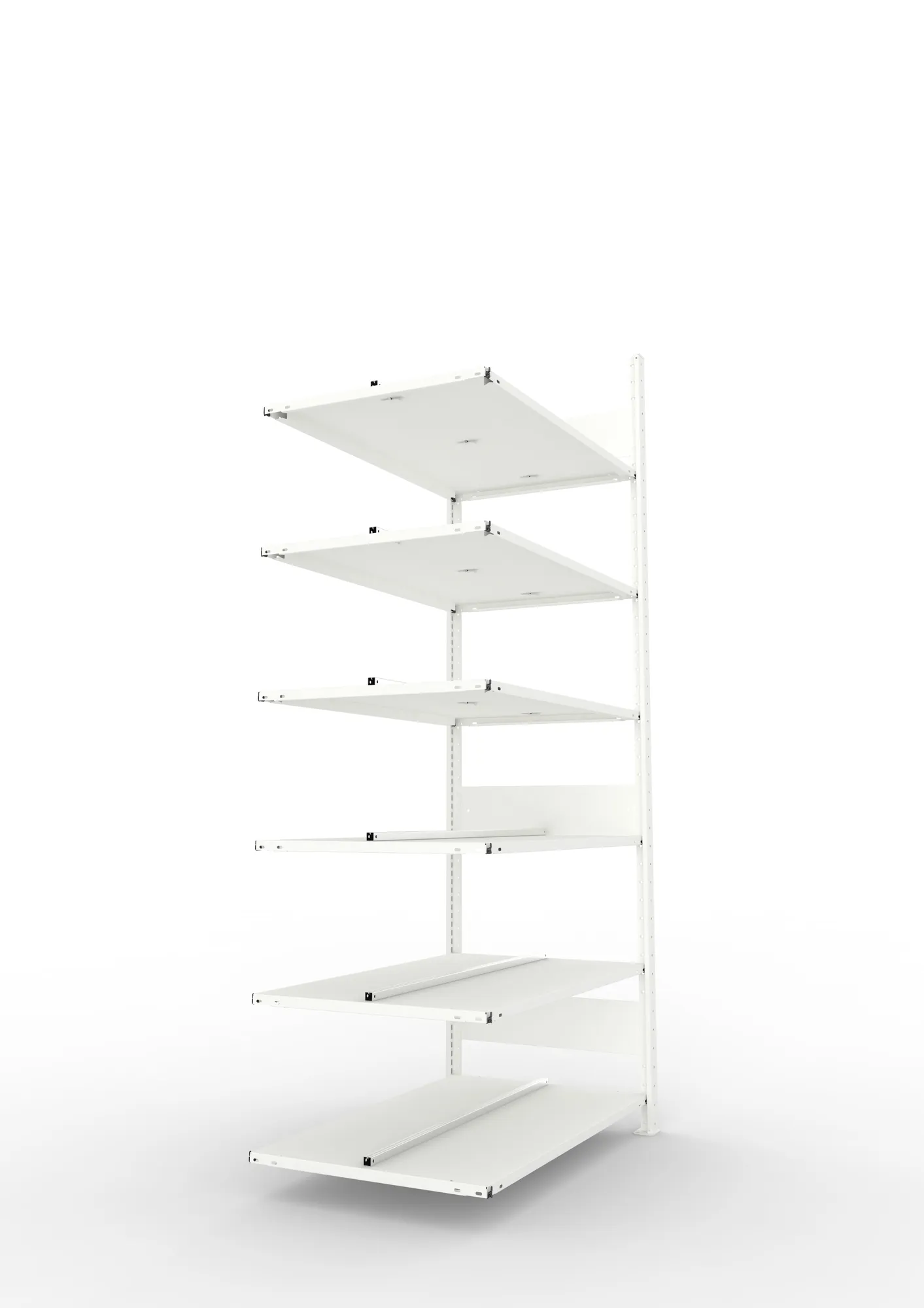 META COMPACT | Büro-Steckregal | Anbauregal | 2200 x 1000 x 600 mm | Fachlast 100 kg | 6 Ebenen | RAL 7035