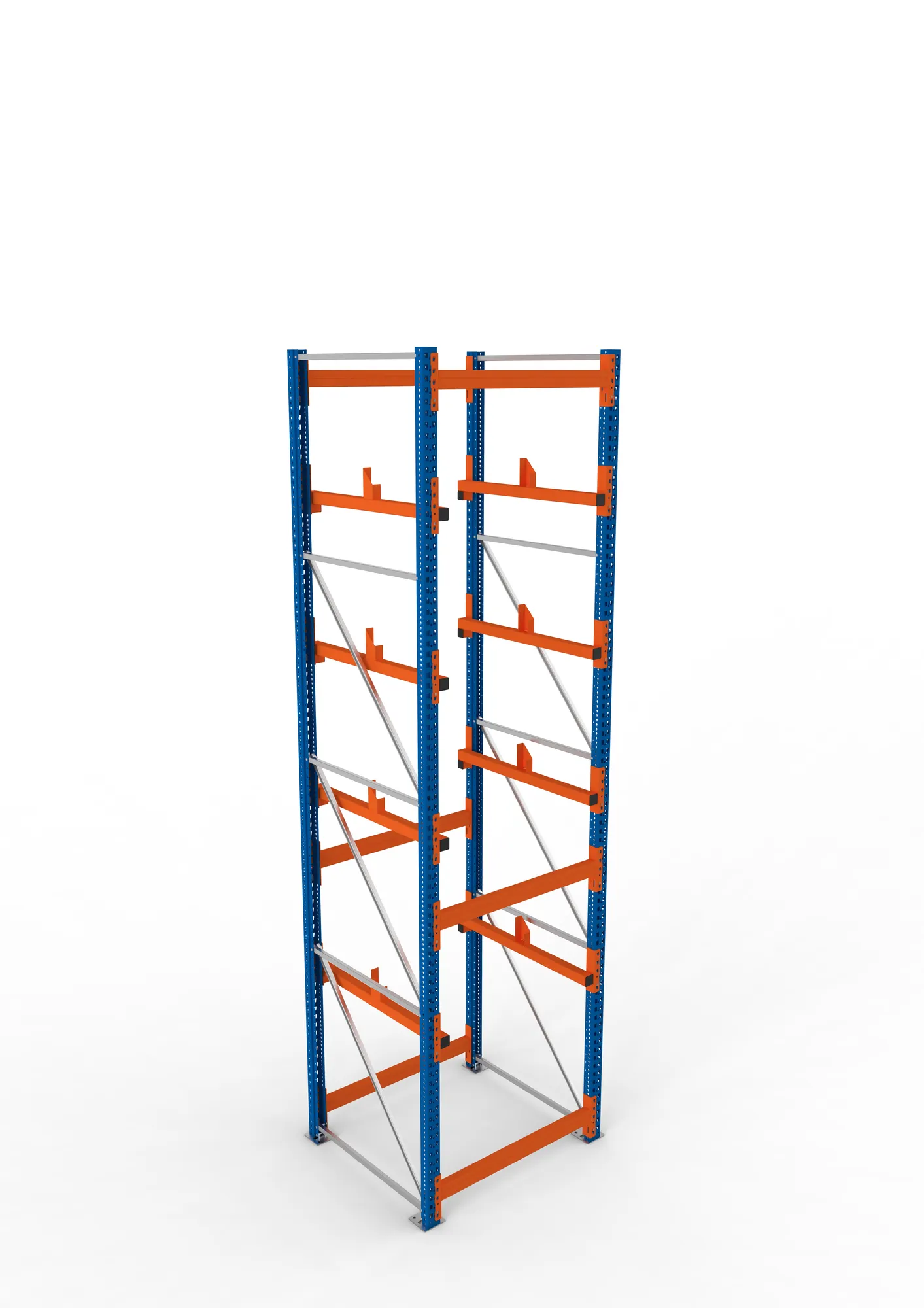 META MULTIPAL | Kabeltrommelregal | Grundregal | 4400 x 1100 x 1100 mm | Feldlast 5500 kg | 2 Ebenen | Typ 1 | RAL 5010