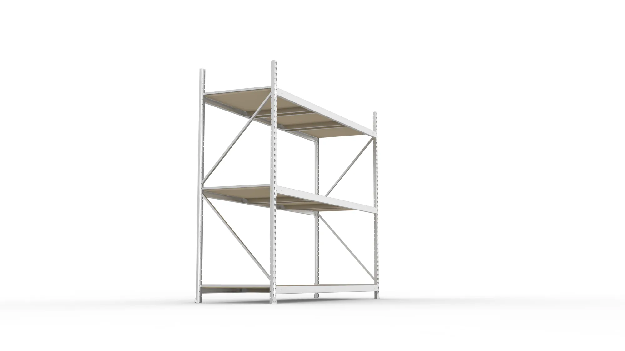 META MINI-RACK Weitspannregal | Grundregal | 2200 x 2600 x 800 mm | Fachlast 490 kg | Spanplattenböden | 3 Ebenen