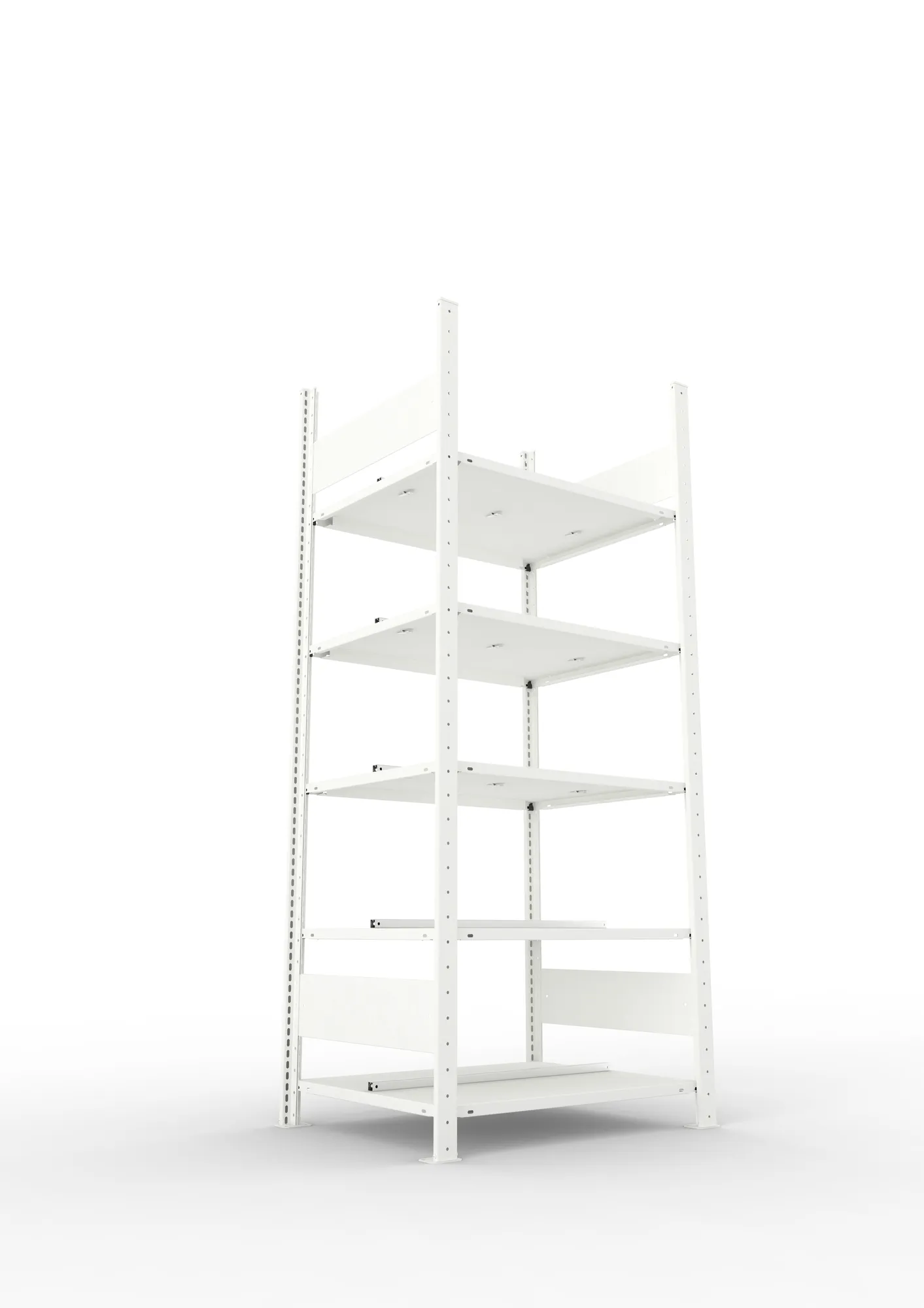 META COMPACT | Büro-Steckregal | Grundregal | 1850 x 750 x 600 mm | Fachlast 100 kg | 5 Ebenen | RAL 7035