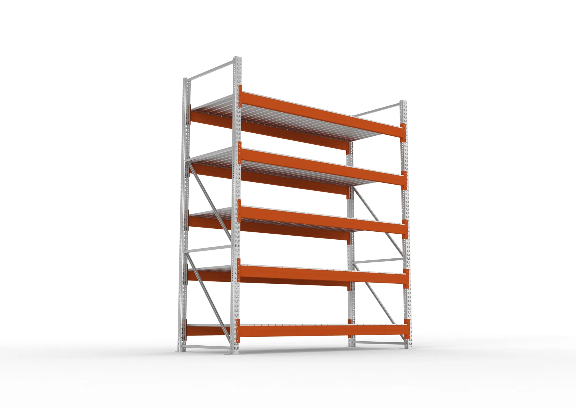 META MULTIPAL | Großfachregal | Grundregal | 3300 x 2700 x 1100 mm | Fachlast 1900 kg | 5 Ebenen | Stahlpaneele | verzinkt