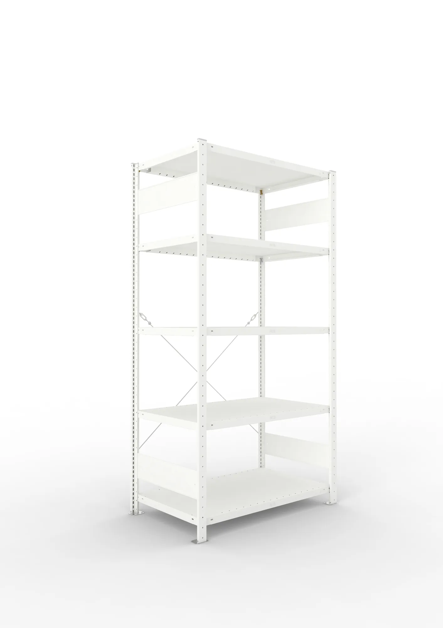 META CLIP | Fachbodenregal | Grundregal | 2000 x 1000 x 600 mm | Fachlast 100 kg | 4+1 Ebenen | RAL 7035