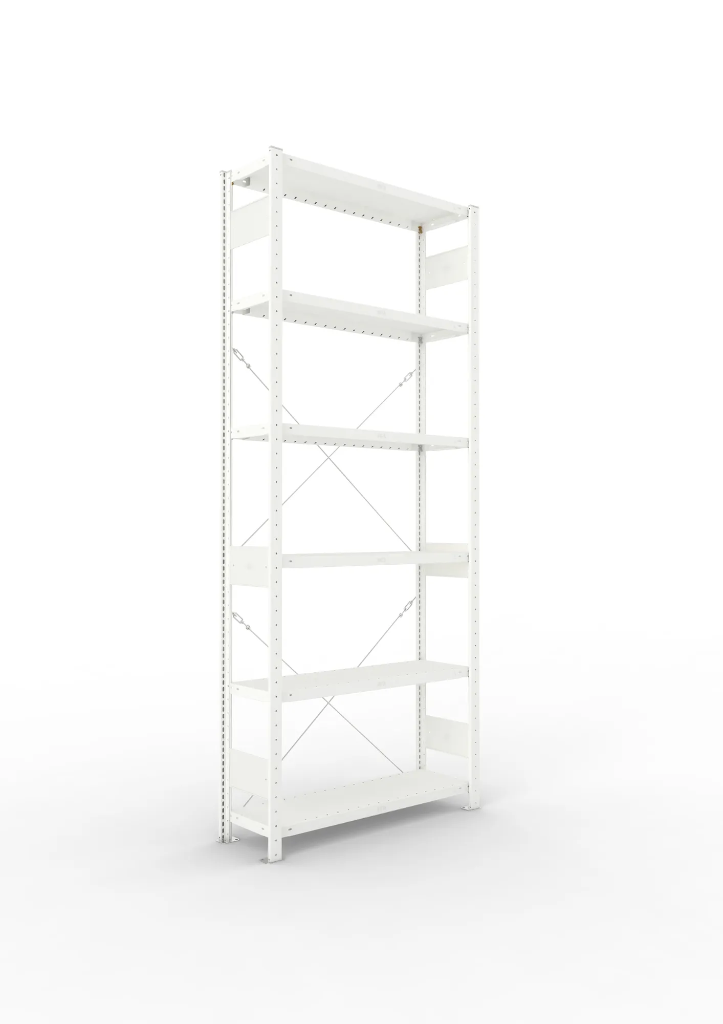 META CLIP | Fachbodenregal | Grundregal | 2500 x 1000 x 300 mm | Fachlast 100 kg | 5+1 Ebenen | RAL 7035