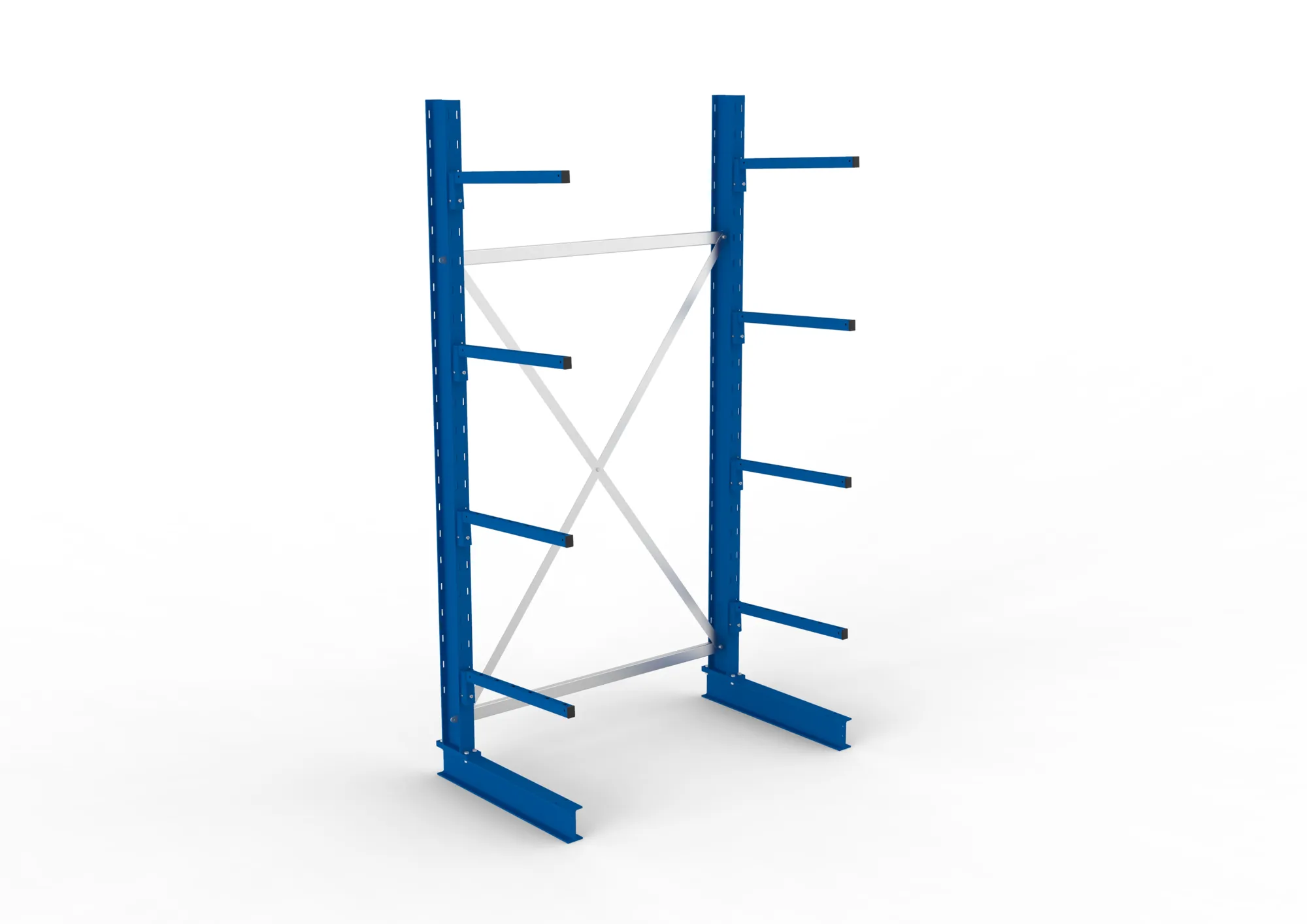META MULTISTRONG L | Kragarmregal | Grundregal | 2500 x 1300 x 600 mm | Armlast 140 kg | einseitig | 4+1 Ebenen