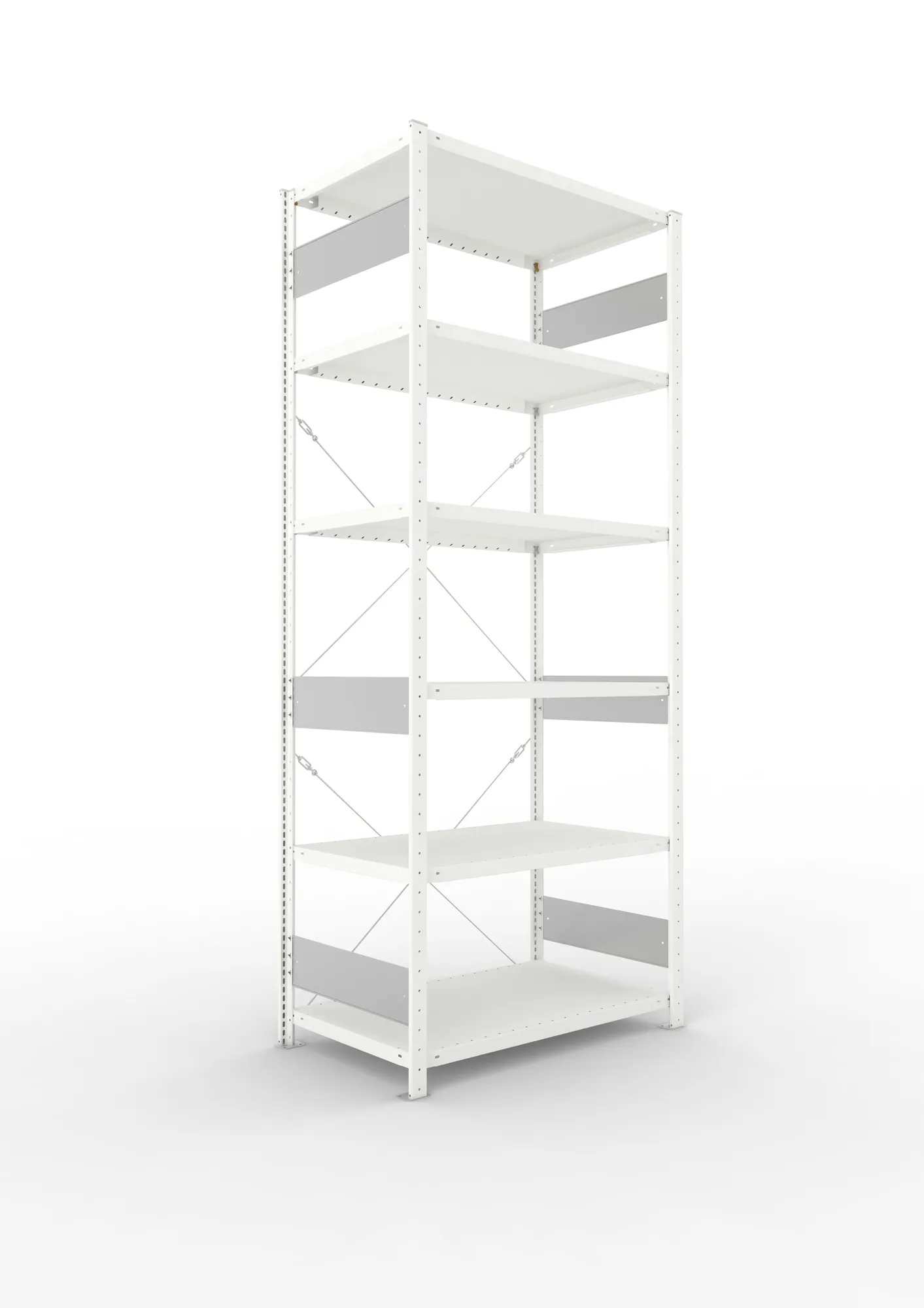 META CLIP S3 | Fachbodenregal | Grundregal | 2500 x 1000 x 600 mm | Fachlast 230 kg | 5+1 Ebenen | RAL 7035