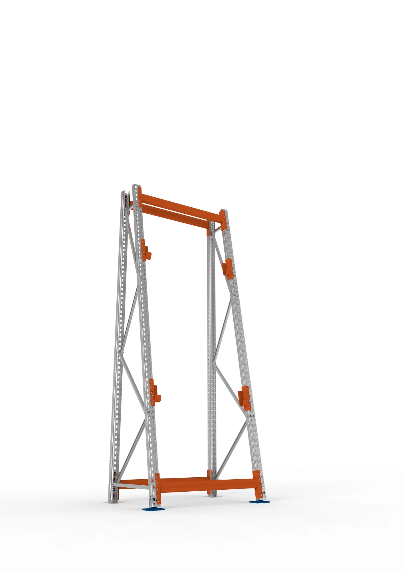 META MULTIPAL | Kabeltrommelregal | Grundregal | 3300 x 1100 x 900 mm | Feldlast 1500 kg | 2 Ebenen | Typ 3/A-Ständer | verzinkt