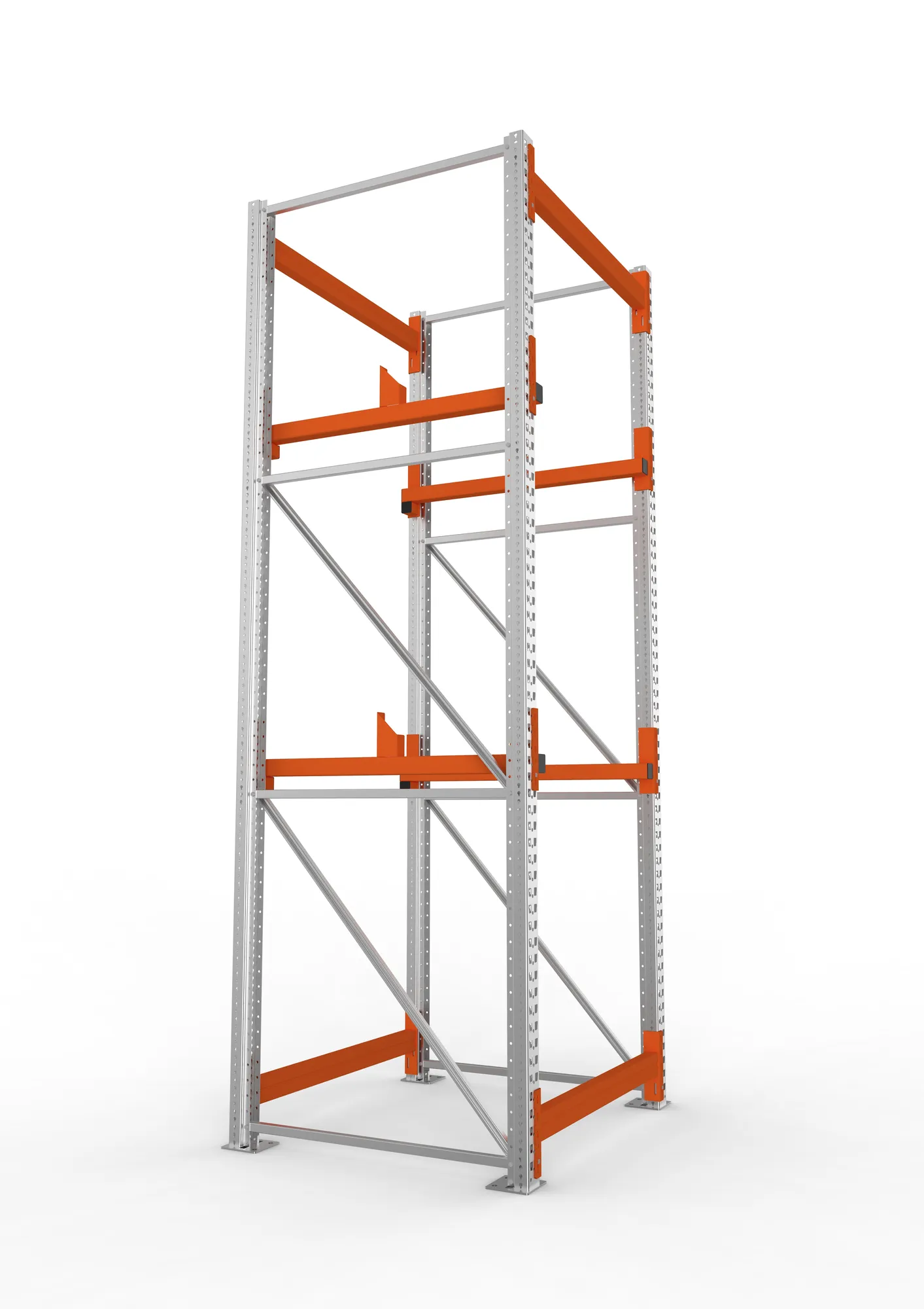 META MULTIPAL | Kabeltrommelregal | Grundregal | 3300 x 1100 x 1100 mm | Feldlast 4000 kg | 2 Ebenen | Typ 1 | verzinkt